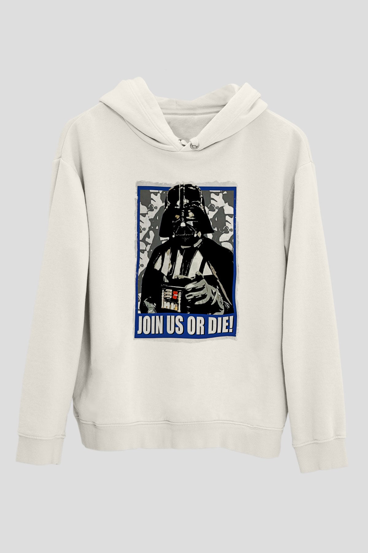 Star Wars (Dart Vader) Baskılı Beyaz Unisex Hoodie