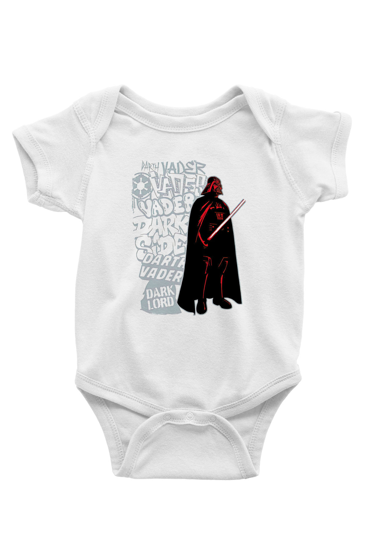 Star Wars (Dart Vader) Baskılı Beyaz Unisex Bebek Body - Zıbın