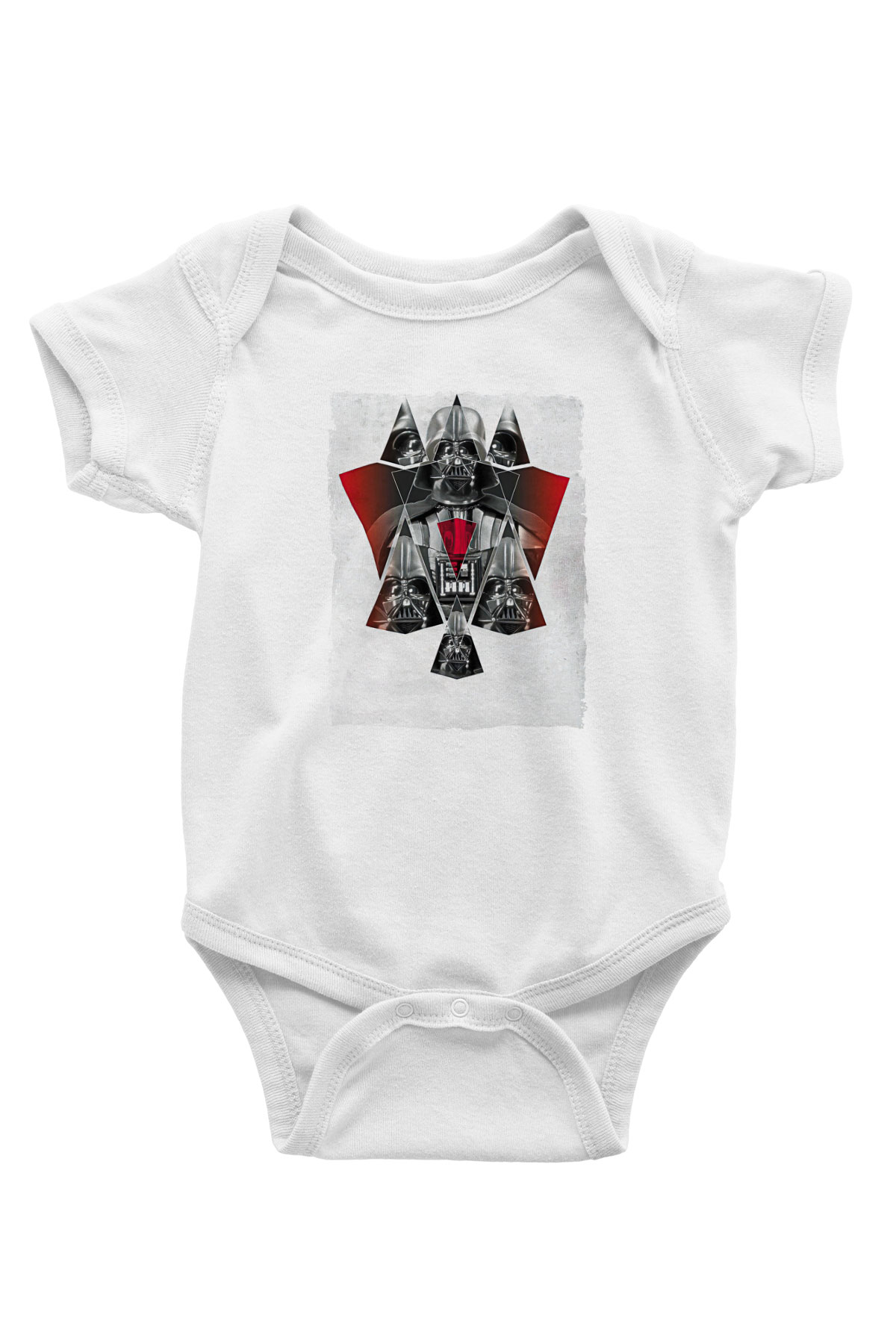 Star Wars (Dart Vader) Baskılı Beyaz Unisex Bebek Body - Zıbın