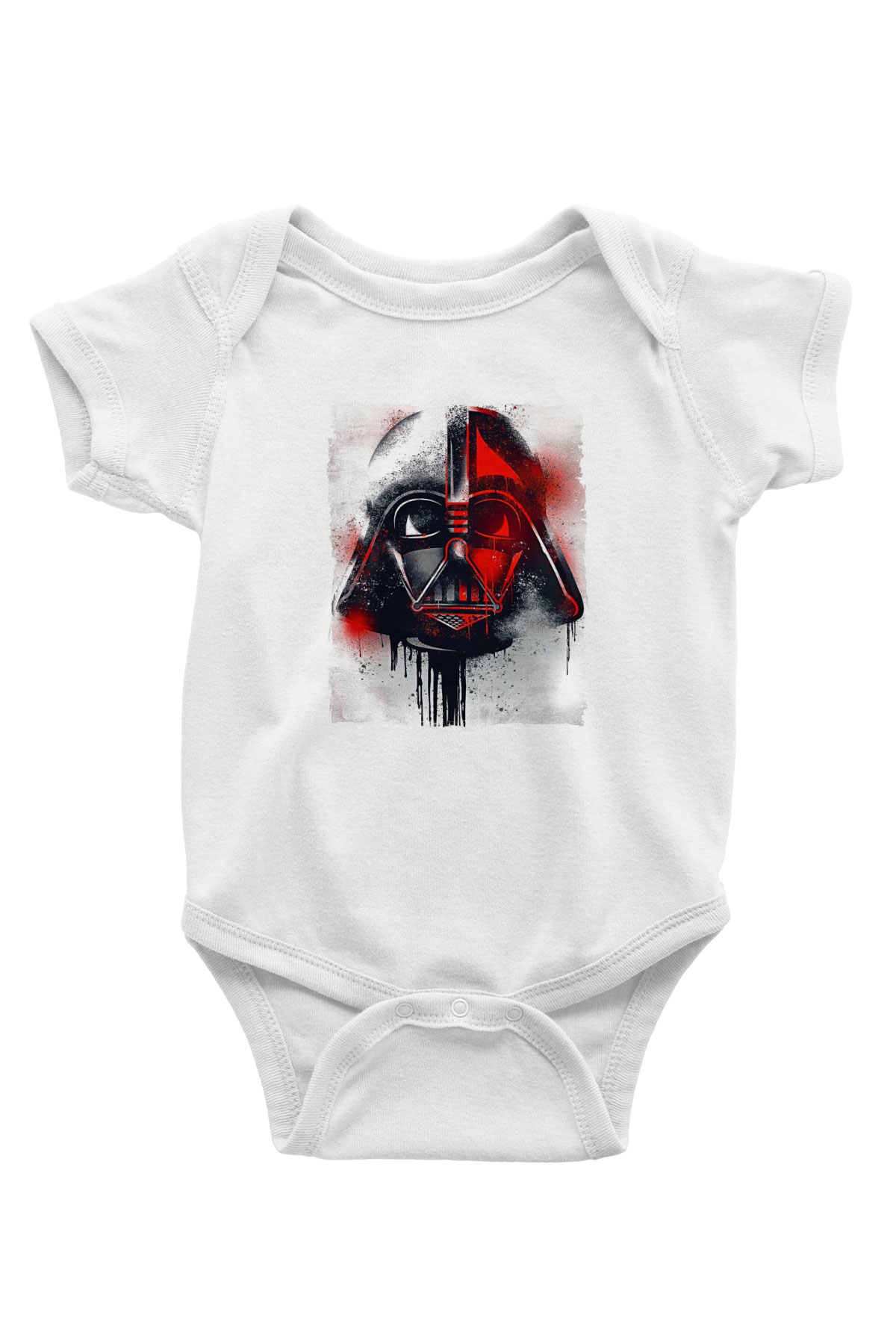 Star Wars (Dart Vader) Baskılı Beyaz Unisex Bebek Body - Zıbın