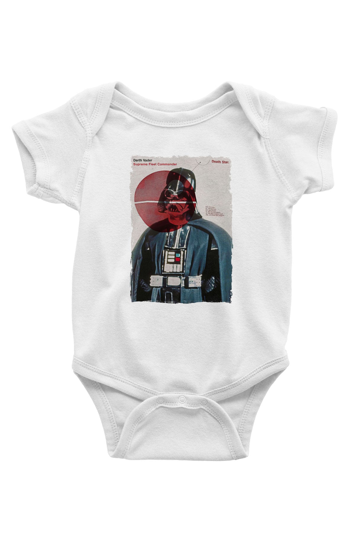 Star Wars (Dart Vader) Baskılı Beyaz Unisex Bebek Body - Zıbın