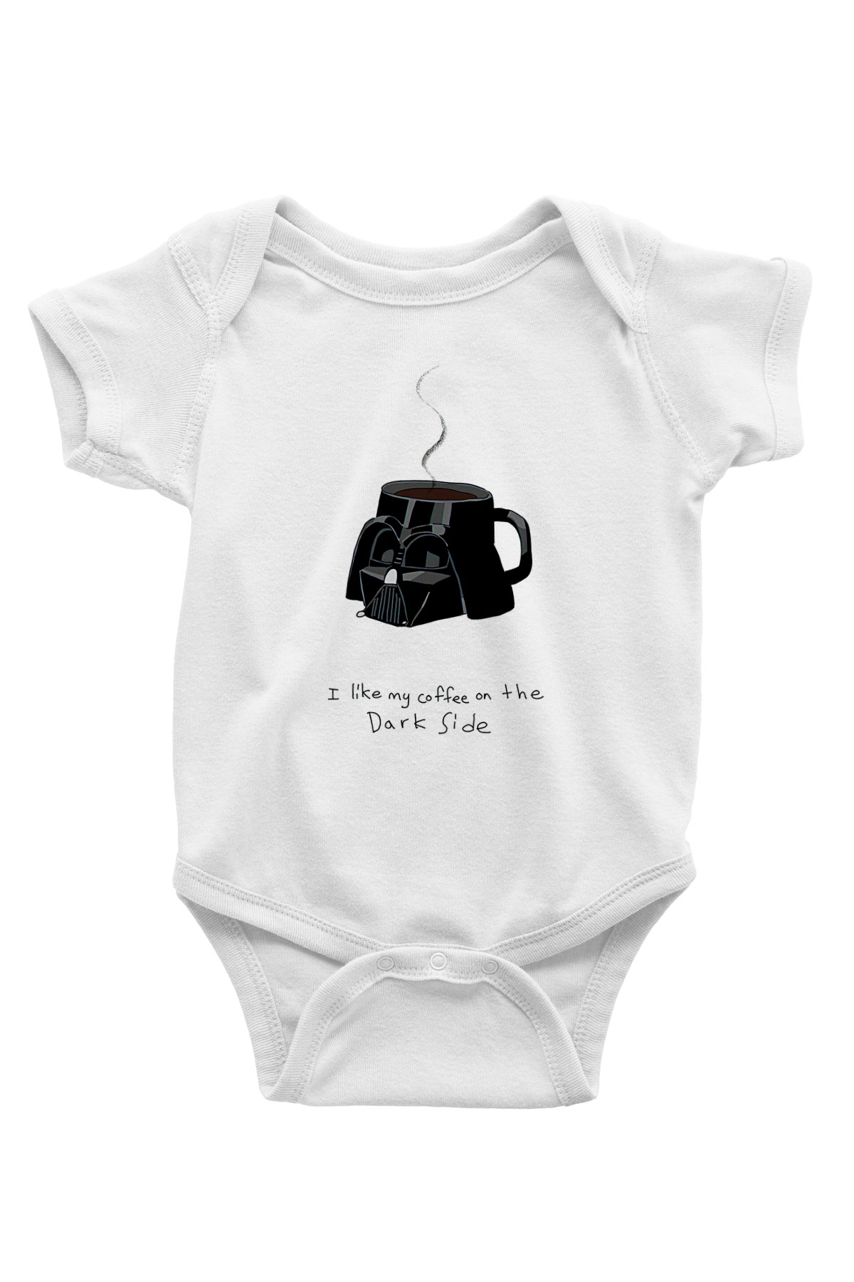 Star Wars (Dart Vader) Baskılı Beyaz Unisex Bebek Body - Zıbın