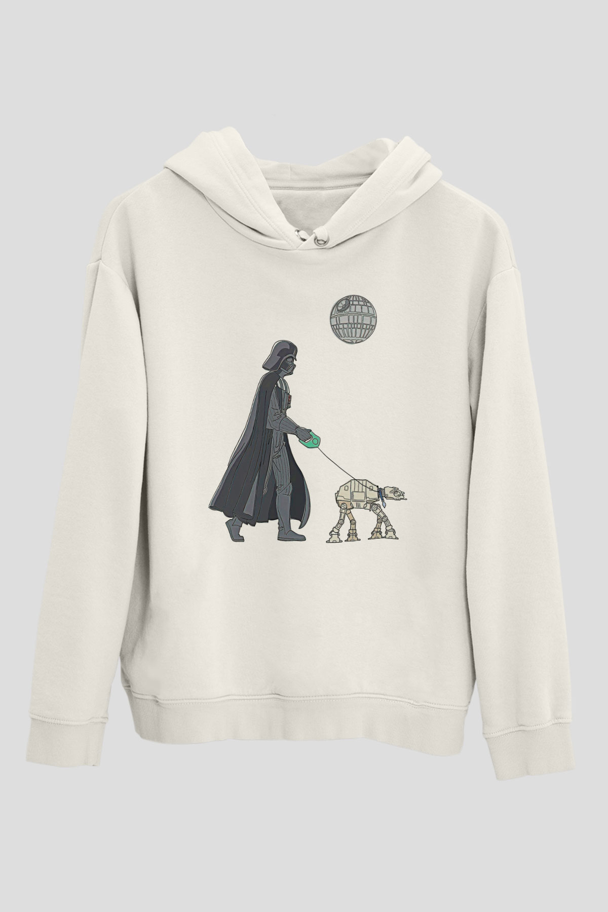 Star Wars (Dart Vader) Baskılı Beyaz Unisex Hoodie