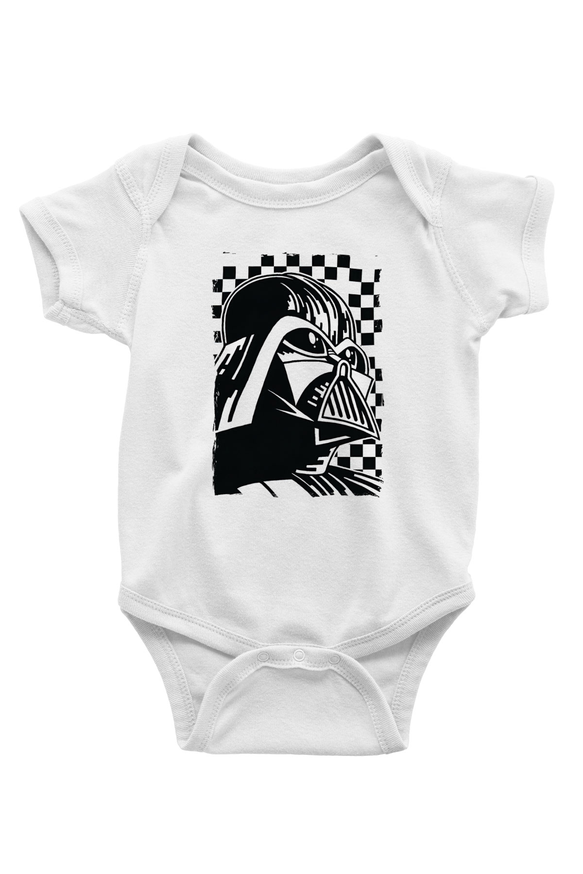Star Wars (Dart Vader) Baskılı Beyaz Unisex Bebek Body - Zıbın