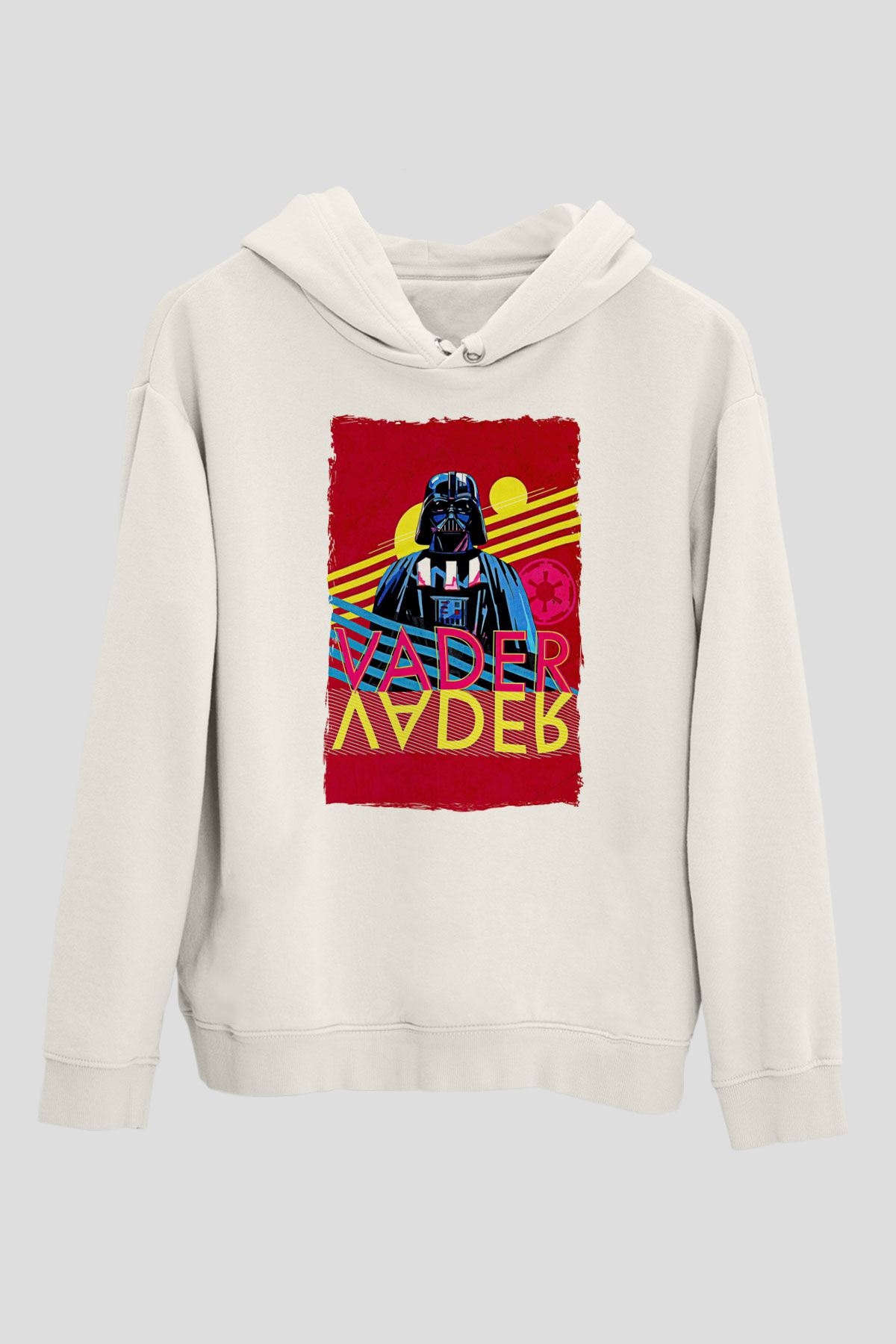Star Wars (Dart Vader) Baskılı Beyaz Unisex Hoodie