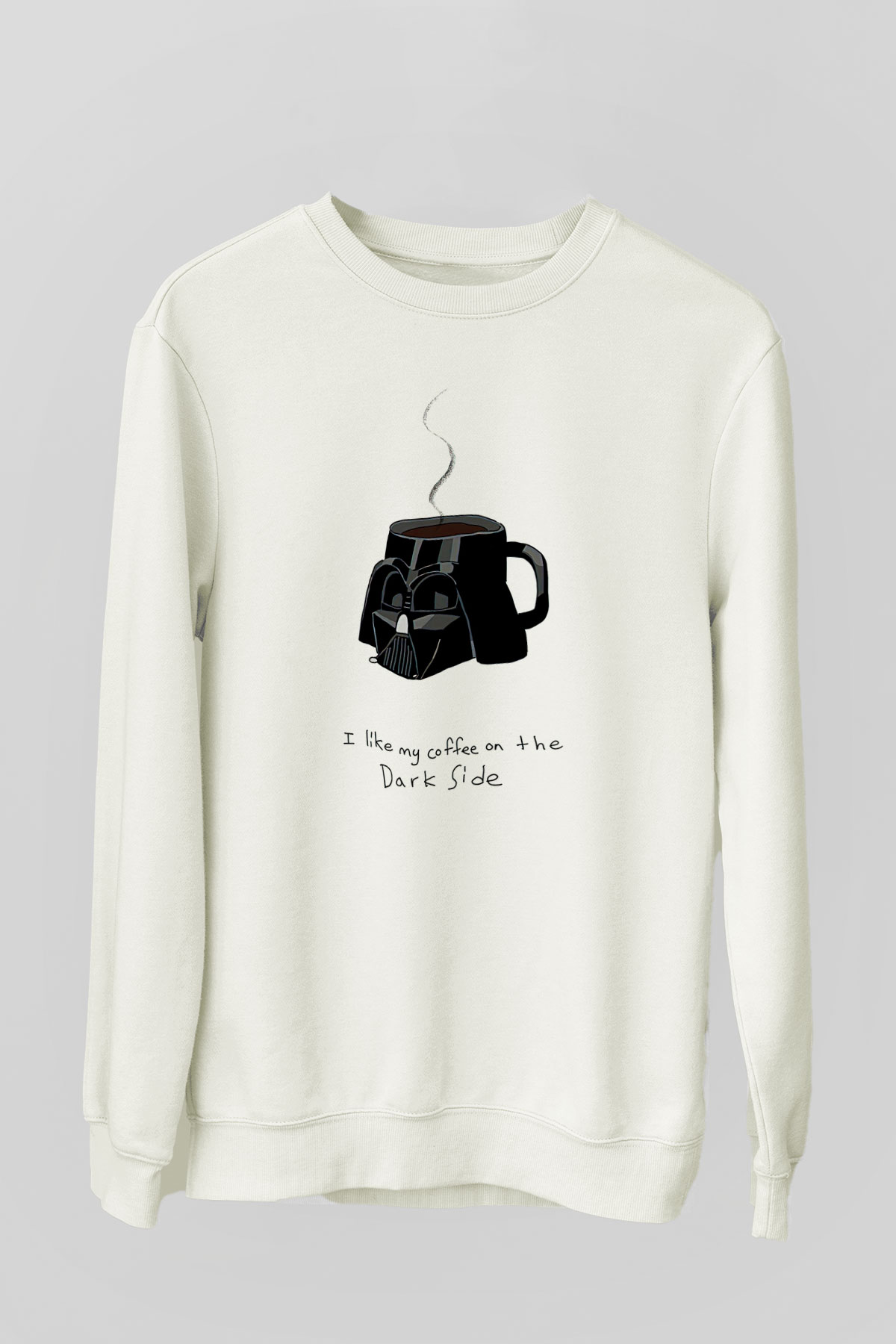 Star Wars (Dart Vader) Baskılı Beyaz Unisex Sweatshirt