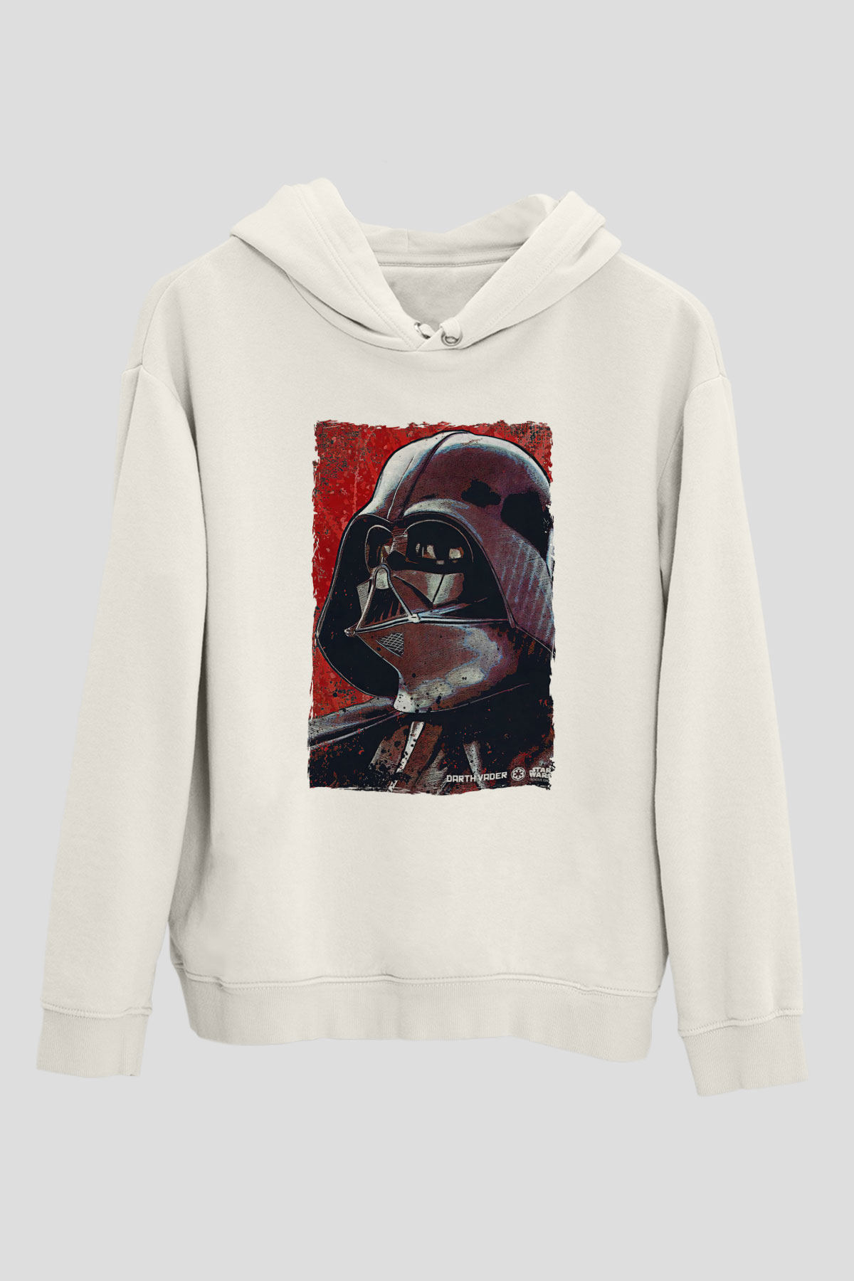 Star Wars (Dart Vader) Baskılı Beyaz Unisex Hoodie