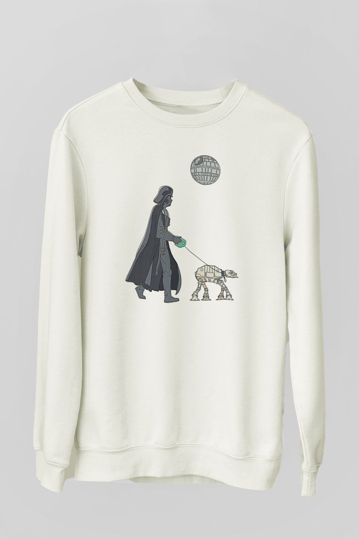 Star Wars (Dart Vader) Baskılı Beyaz Unisex Sweatshirt
