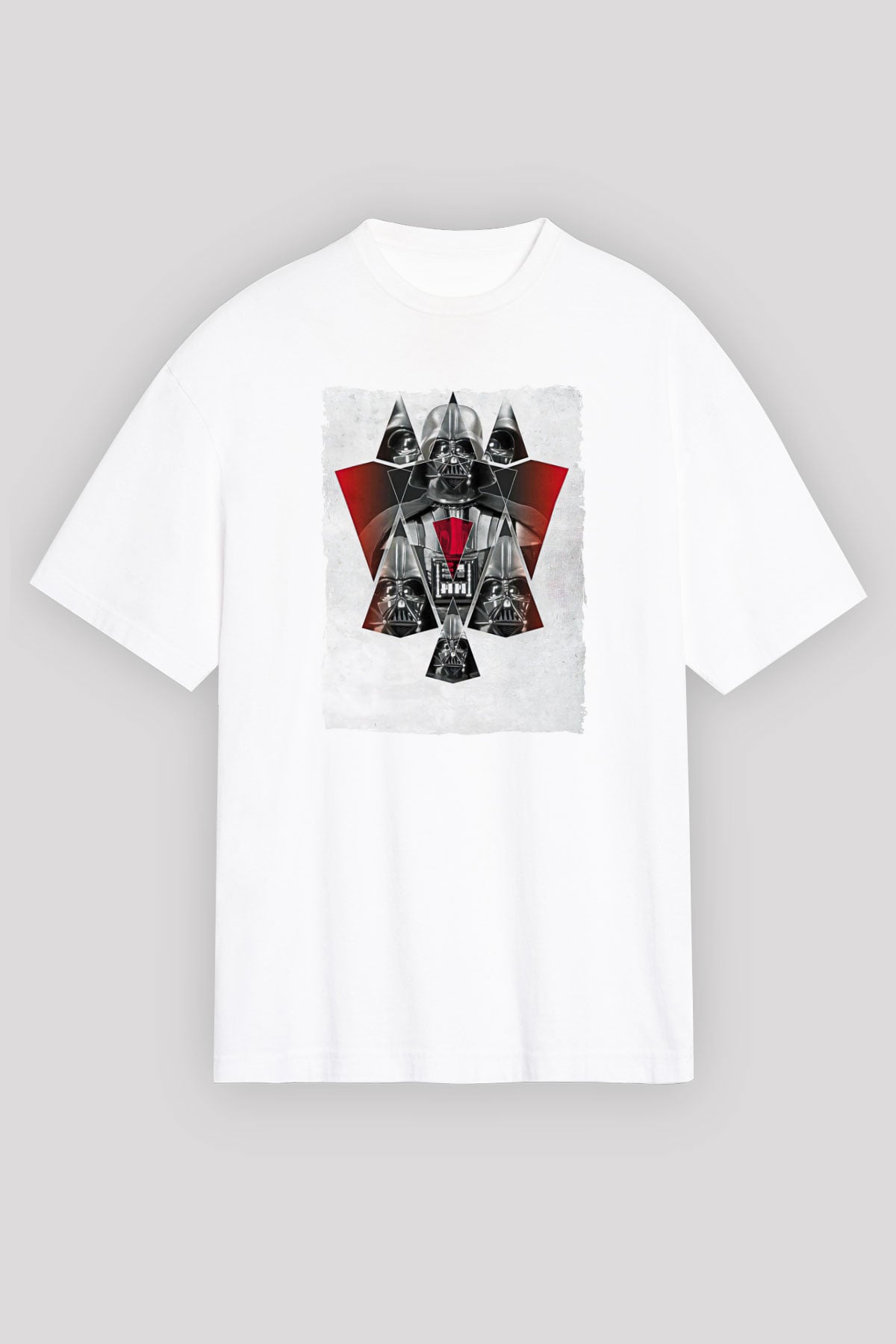 Star Wars (Dart Vader) Baskılı Beyaz Unisex Oversize Tişört - Tshirt