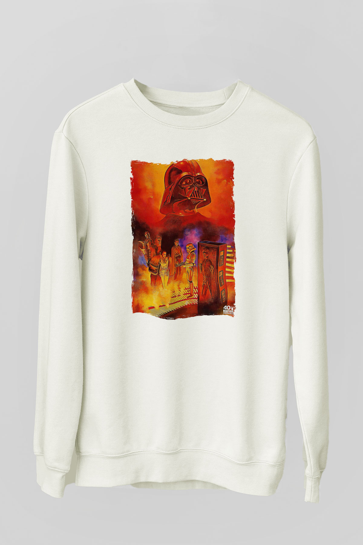 Star Wars (Dart Vader) Baskılı Beyaz Unisex Sweatshirt