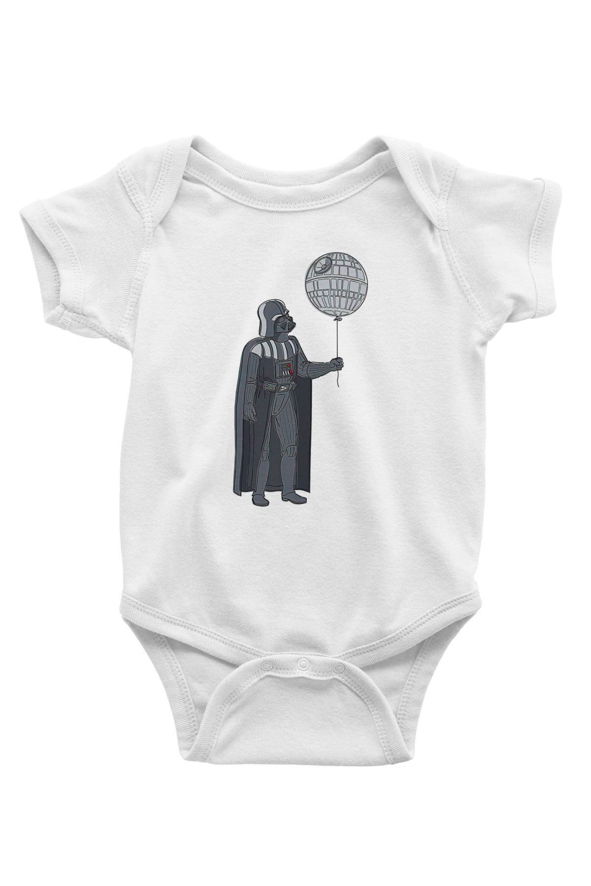 Star Wars (Dart Vader) Baskılı Beyaz Unisex Bebek Body - Zıbın