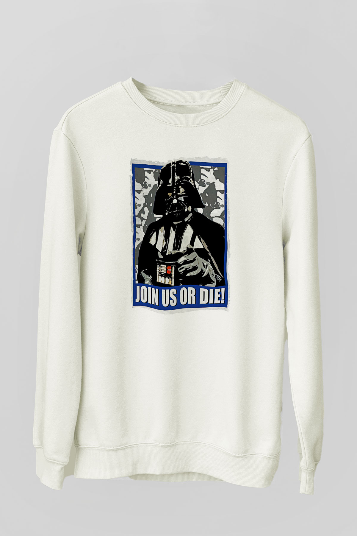 Star Wars (Dart Vader) Baskılı Beyaz Unisex Sweatshirt