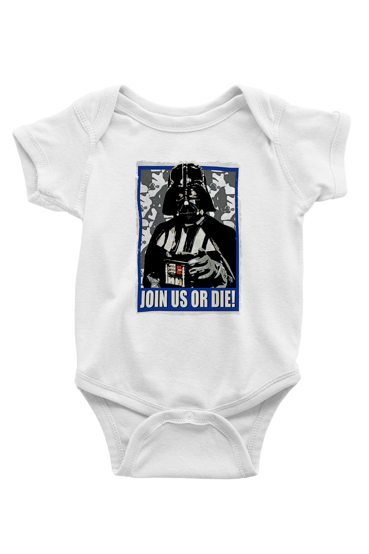 Star Wars (Dart Vader) Baskılı Beyaz Unisex Bebek Body - Zıbın