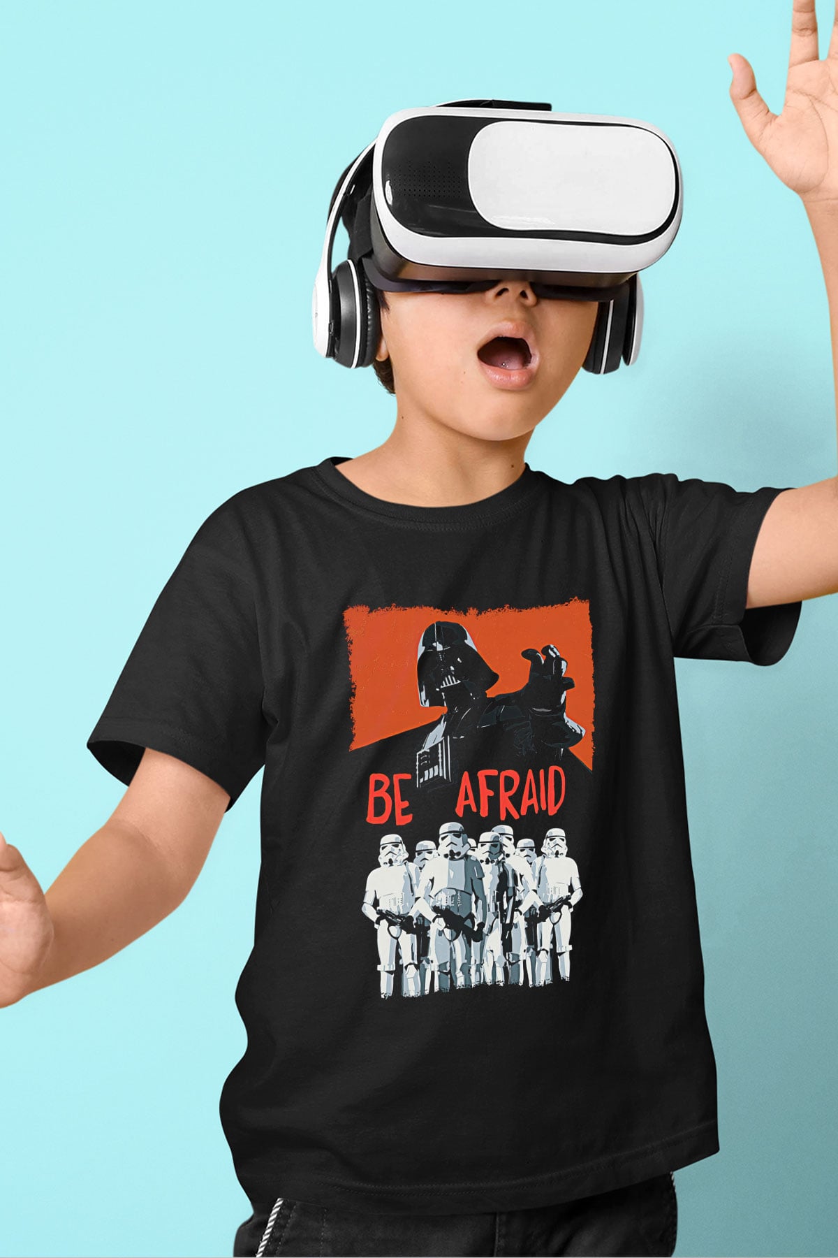 Star Wars (Dart Vader) Baskılı Unisex Siyah Çocuk Tişört - Tshirt