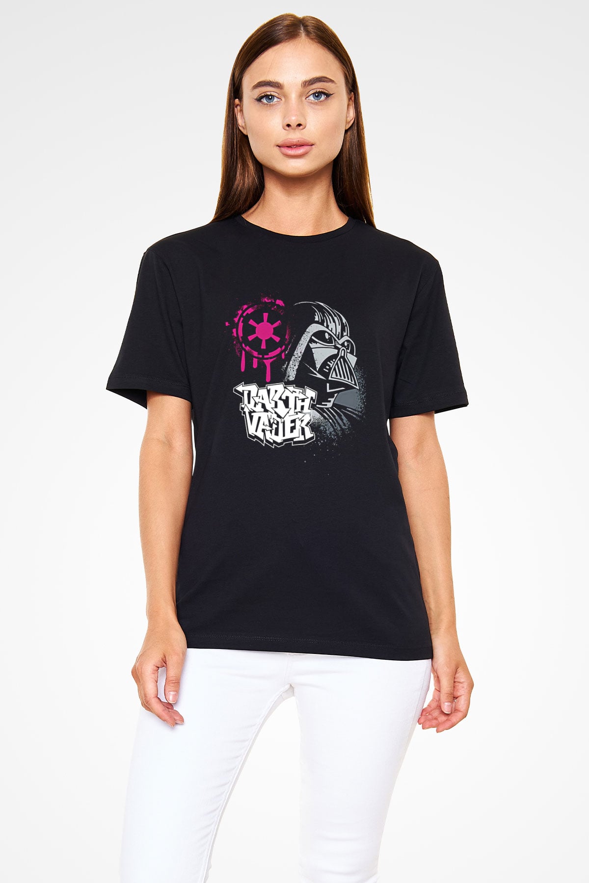 Star Wars (Dart Vader) Baskılı Unisex Siyah Tişört - Tshirt