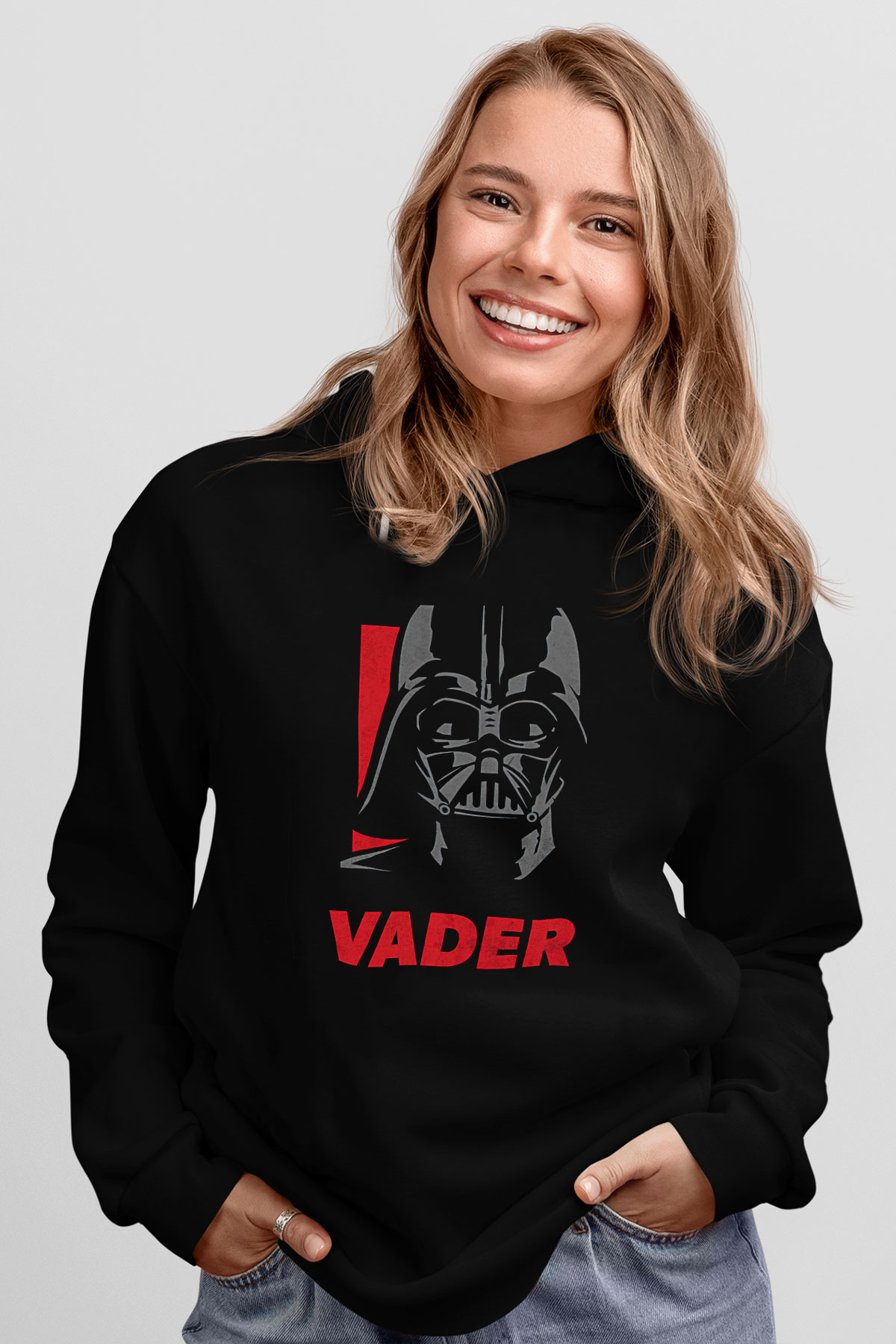Star Wars (Dart Vader) Baskılı Unisex Siyah Hoodie