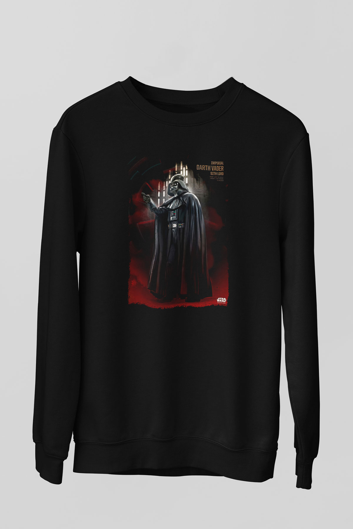 Star Wars (Dart Vader) Baskılı Unisex Siyah Sweatshirt