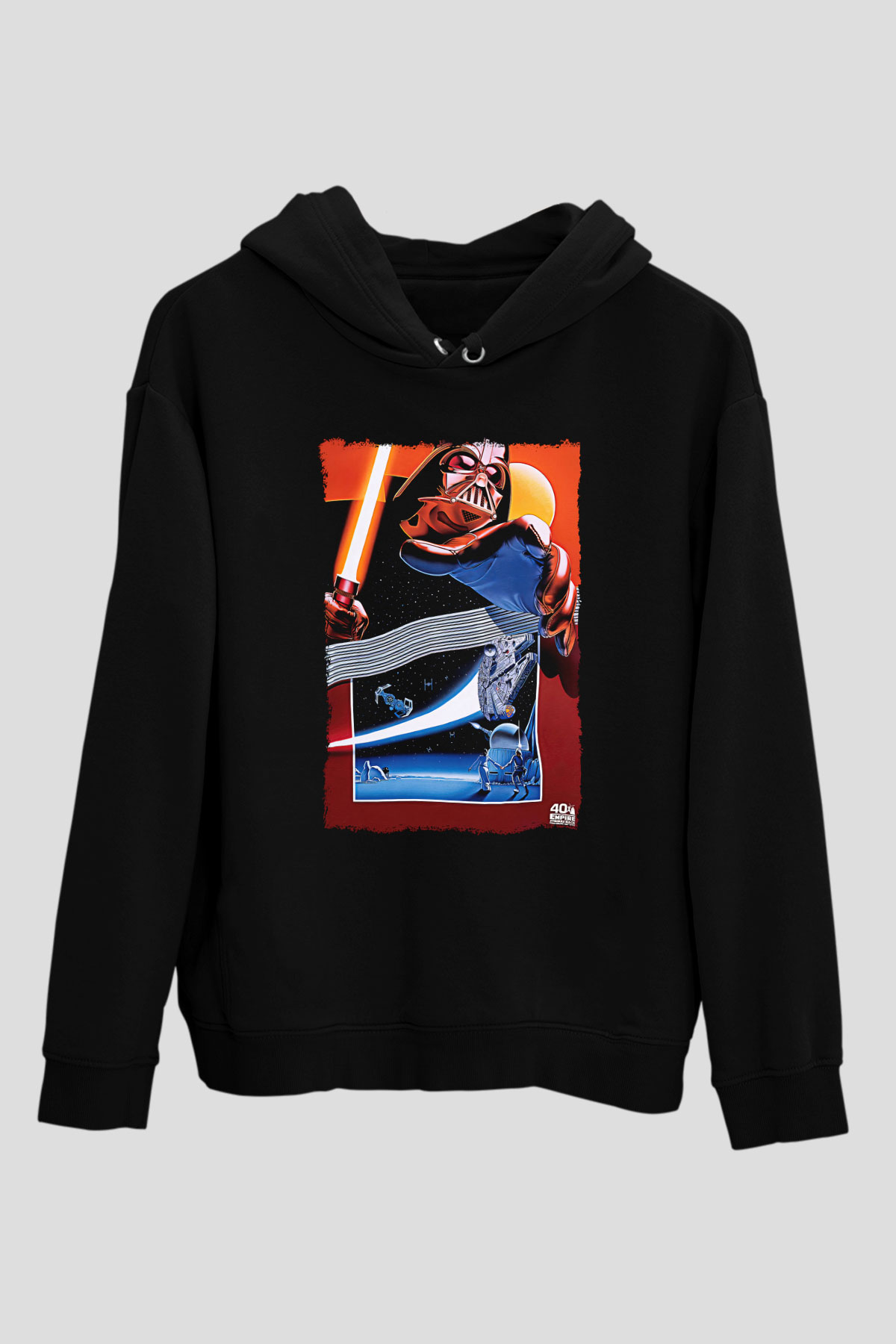 Star Wars (Dart Vader) Baskılı Unisex Siyah Hoodie