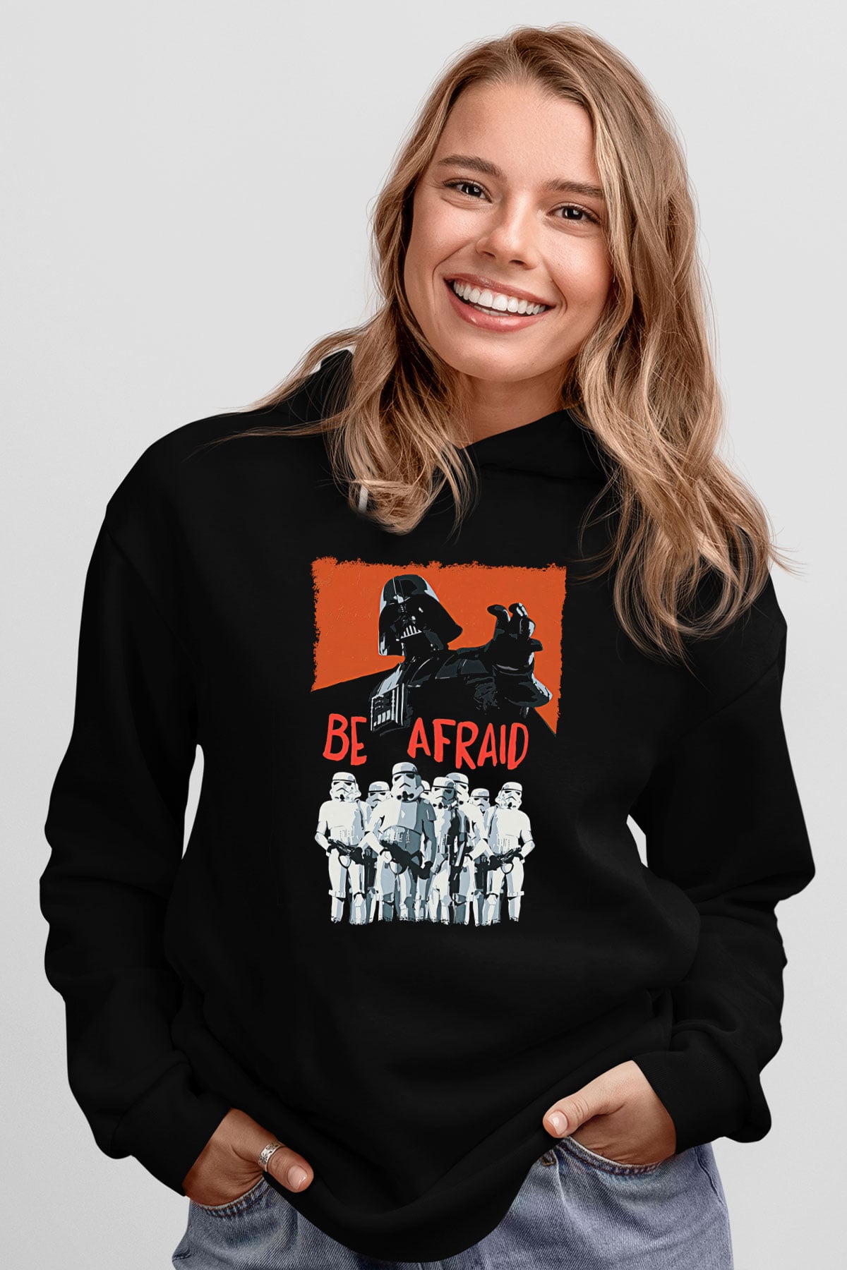 Star Wars (Dart Vader) Baskılı Unisex Siyah Hoodie