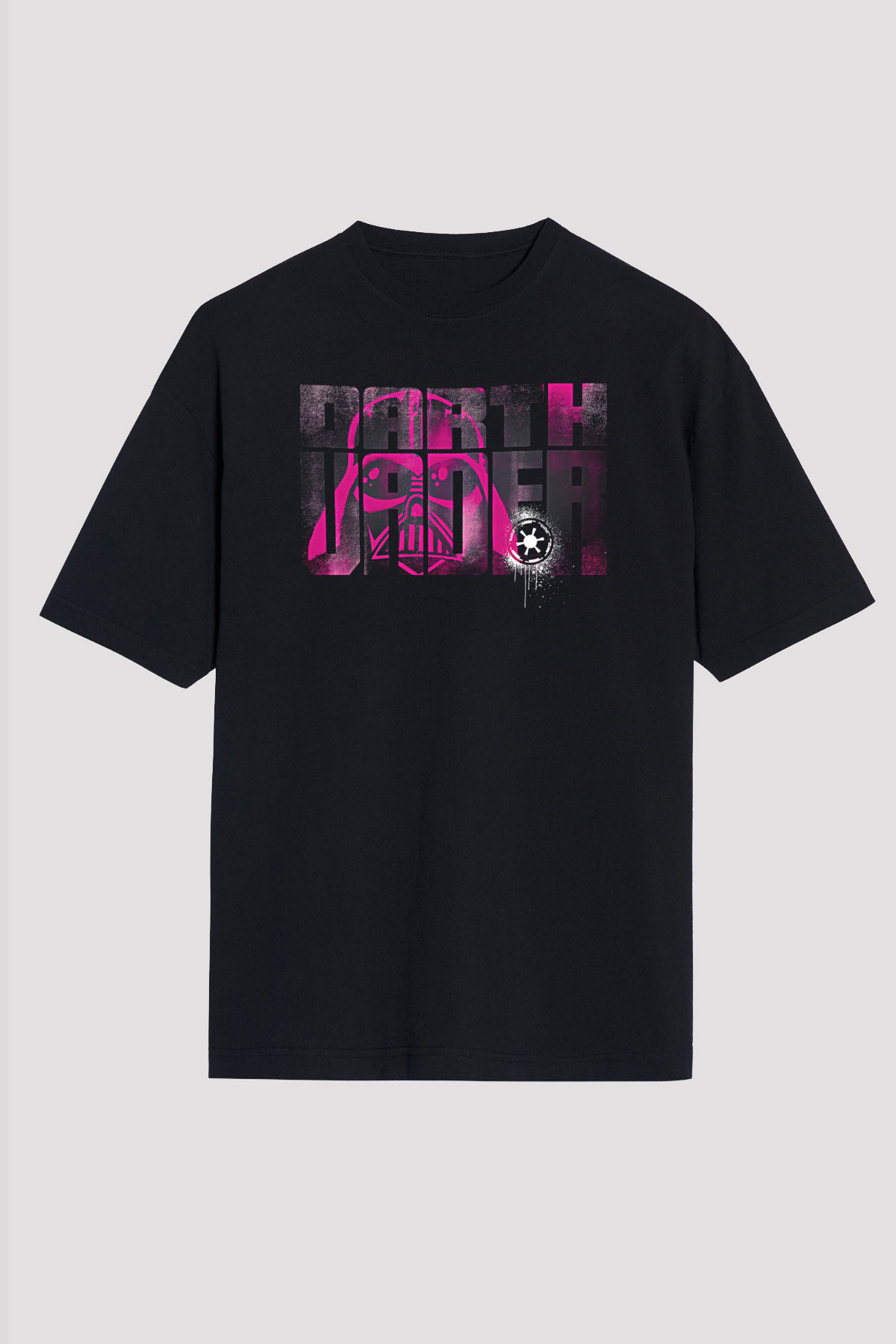 Star Wars (Dart Vader) Baskılı Unisex Siyah Oversize Tişört - Tshirt