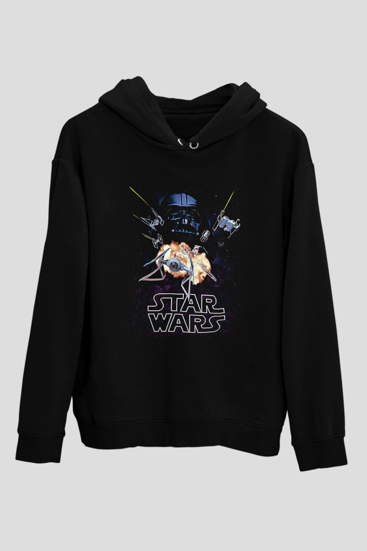 Star Wars (Dart Vader) Baskılı Unisex Siyah Hoodie