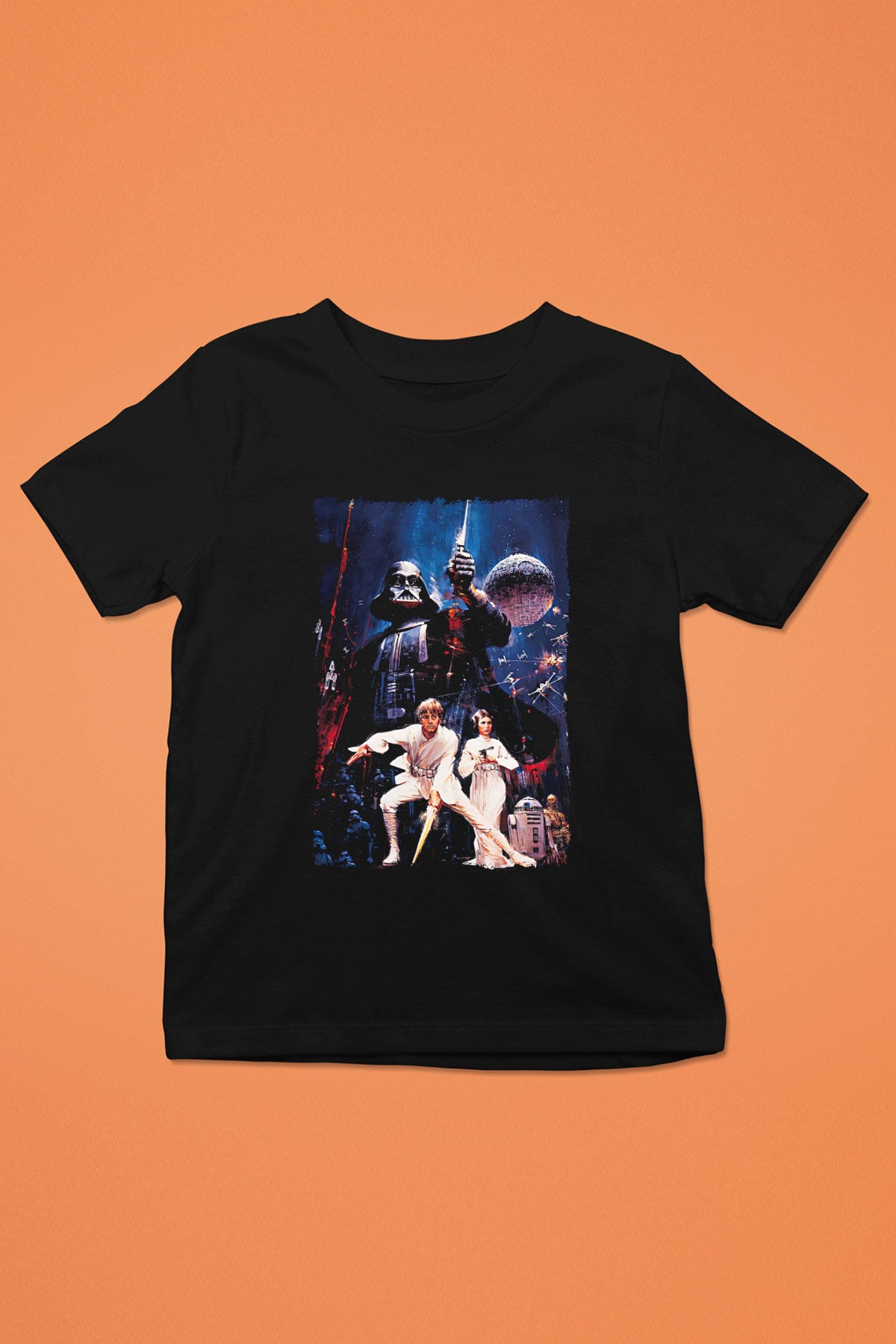 Star Wars (Dart Vader) Baskılı Unisex Siyah Çocuk Tişört - Tshirt