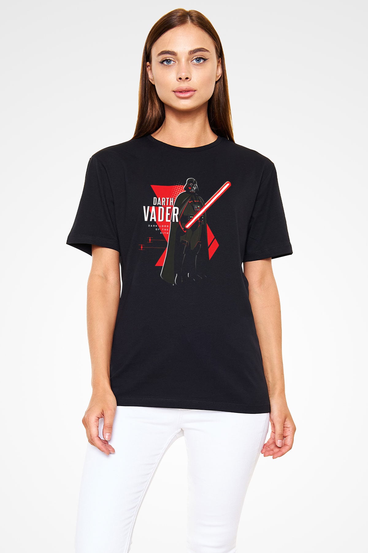 Star Wars (Dart Vader) Baskılı Unisex Siyah Tişört - Tshirt