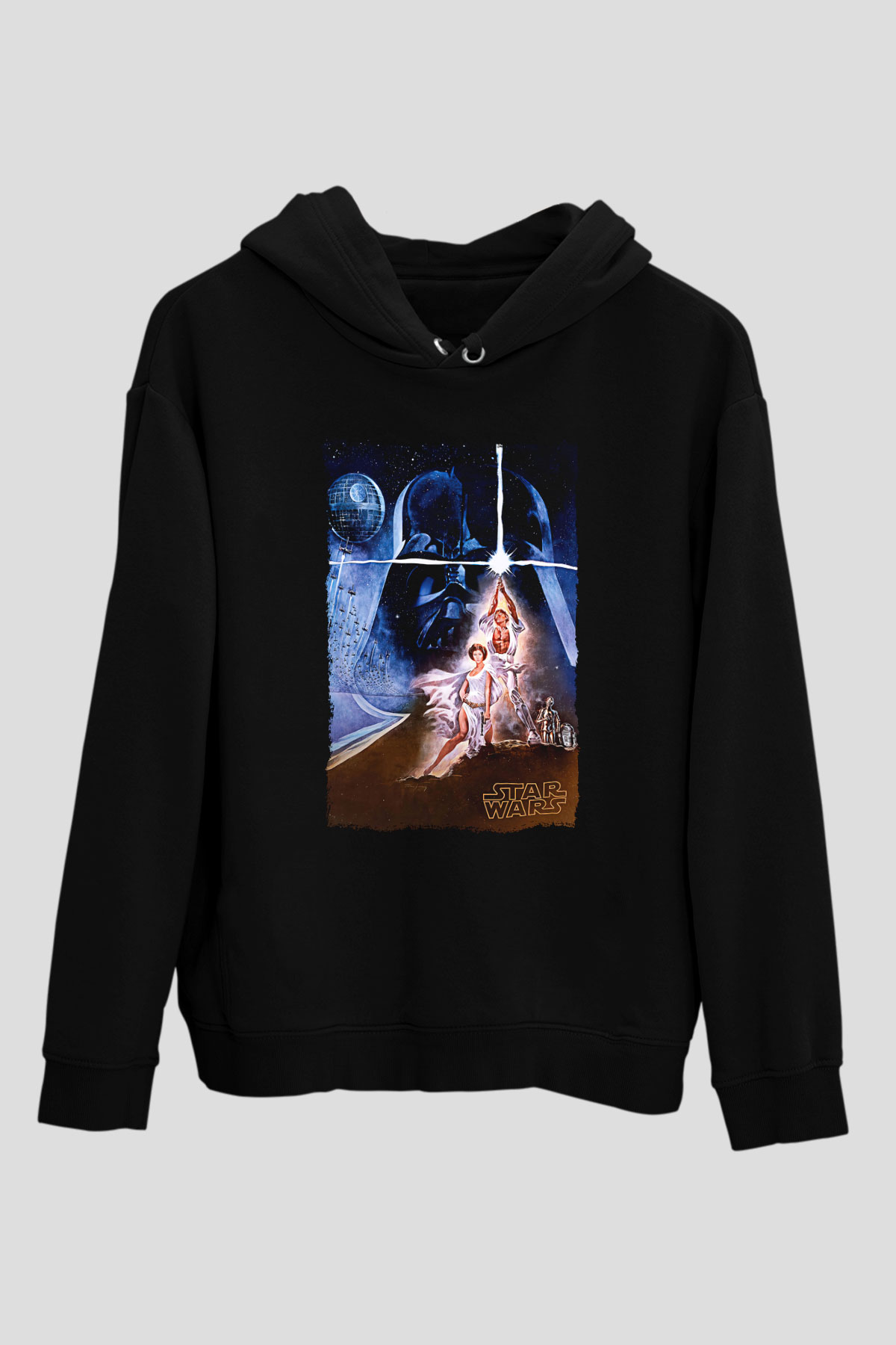 Star Wars (Dart Vader) Baskılı Unisex Siyah Hoodie
