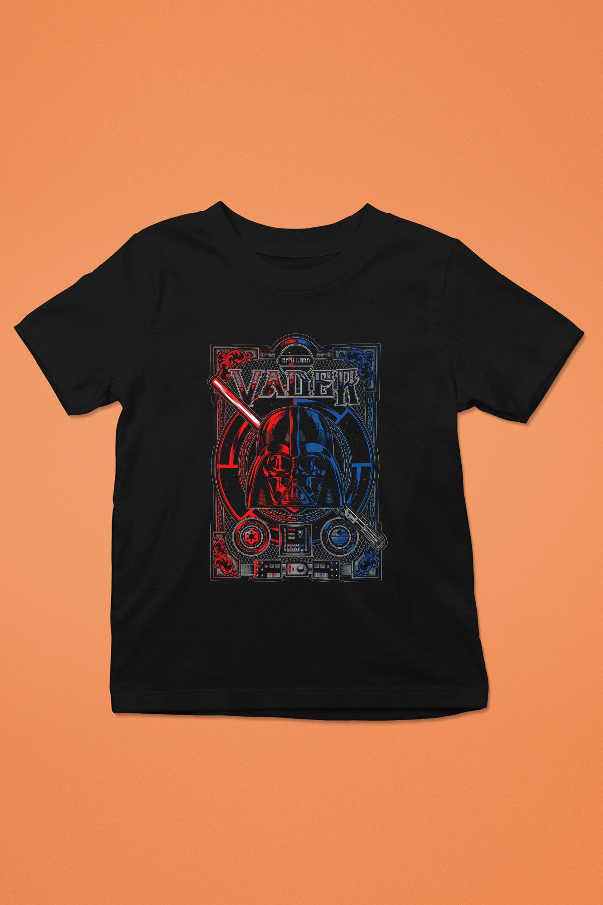 Star Wars (Dart Vader) Baskılı Unisex Siyah Çocuk Tişört - Tshirt