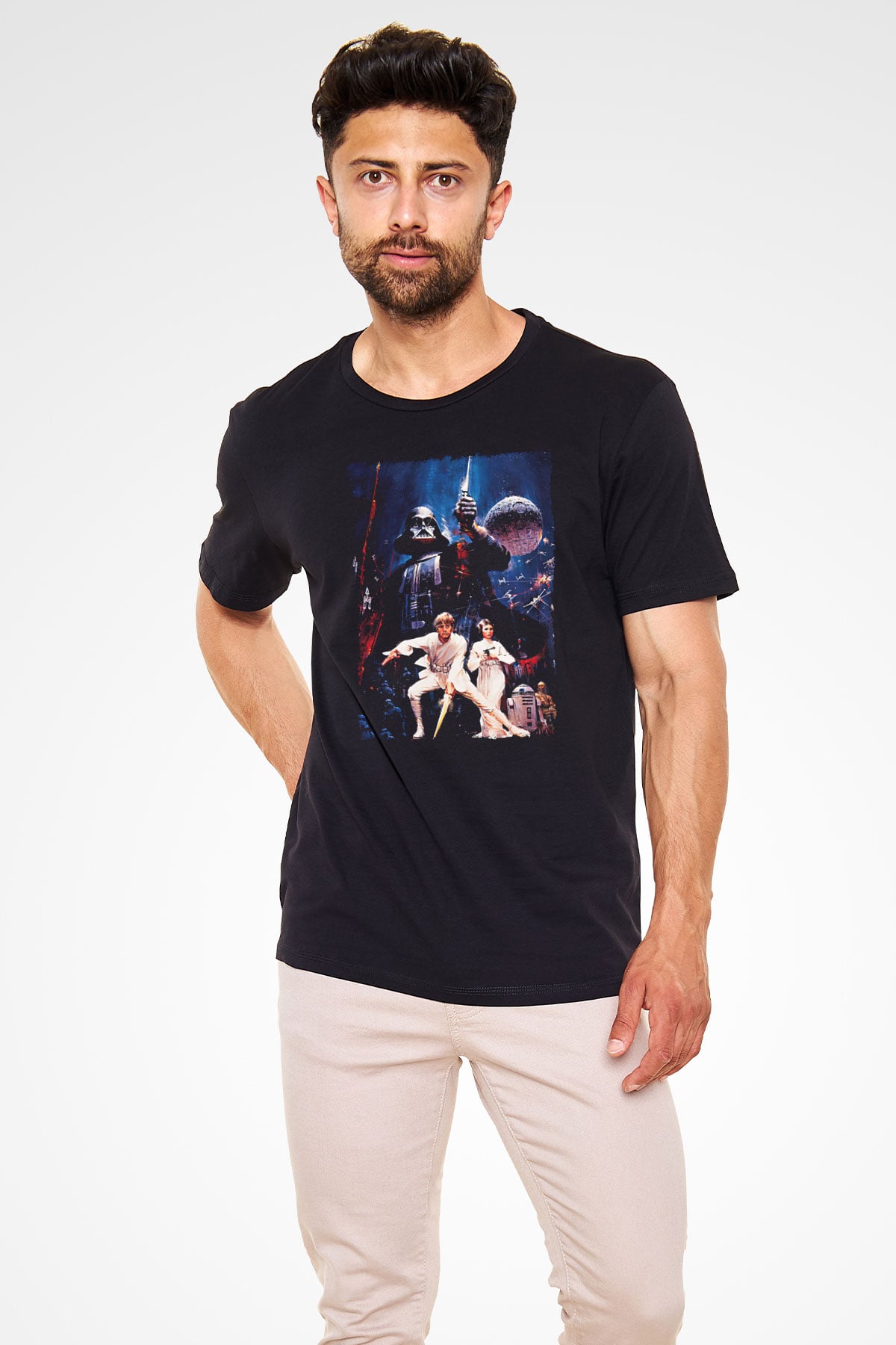 Star Wars (Dart Vader) Baskılı Unisex Siyah Tişört - Tshirt