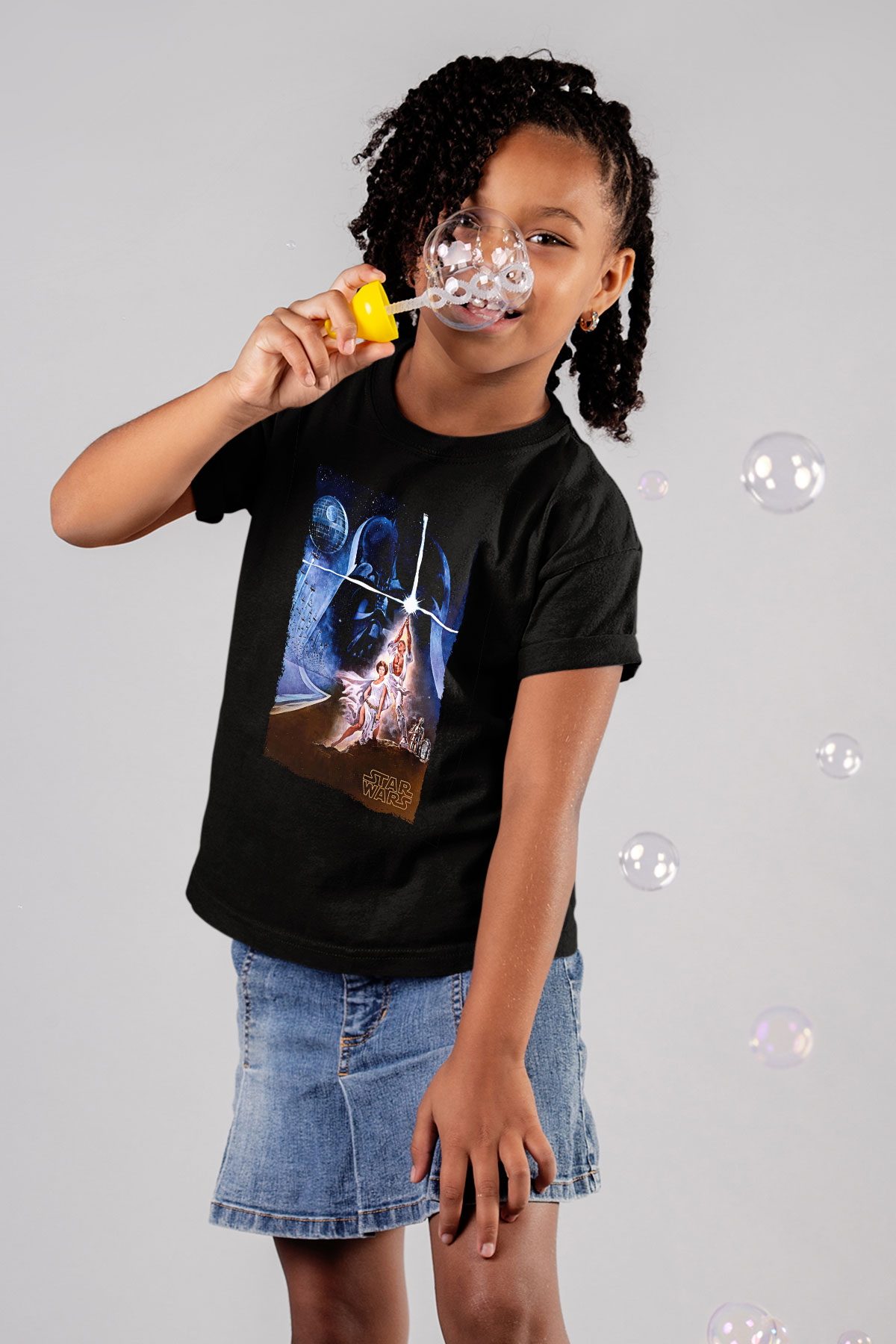 Star Wars (Dart Vader) Baskılı Unisex Siyah Çocuk Tişört - Tshirt