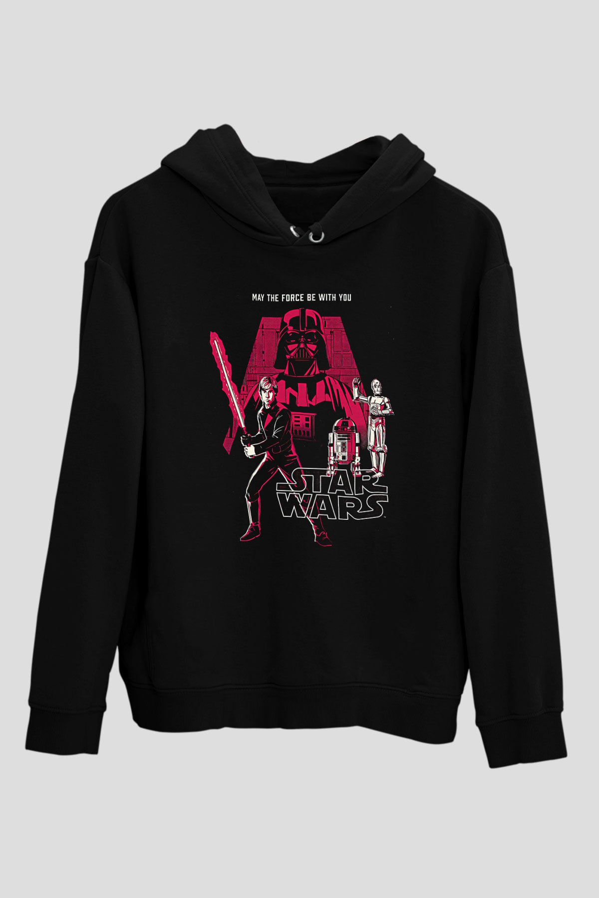 Star Wars (Dart Vader) Baskılı Unisex Siyah Hoodie