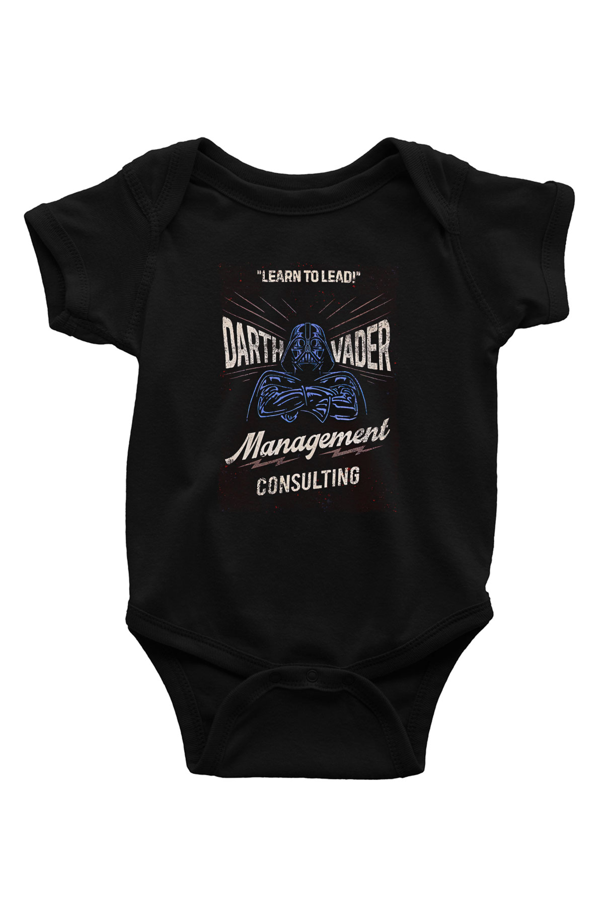 Star Wars (Dart Vader) Baskılı Unisex Siyah Bebek Body - Zıbın