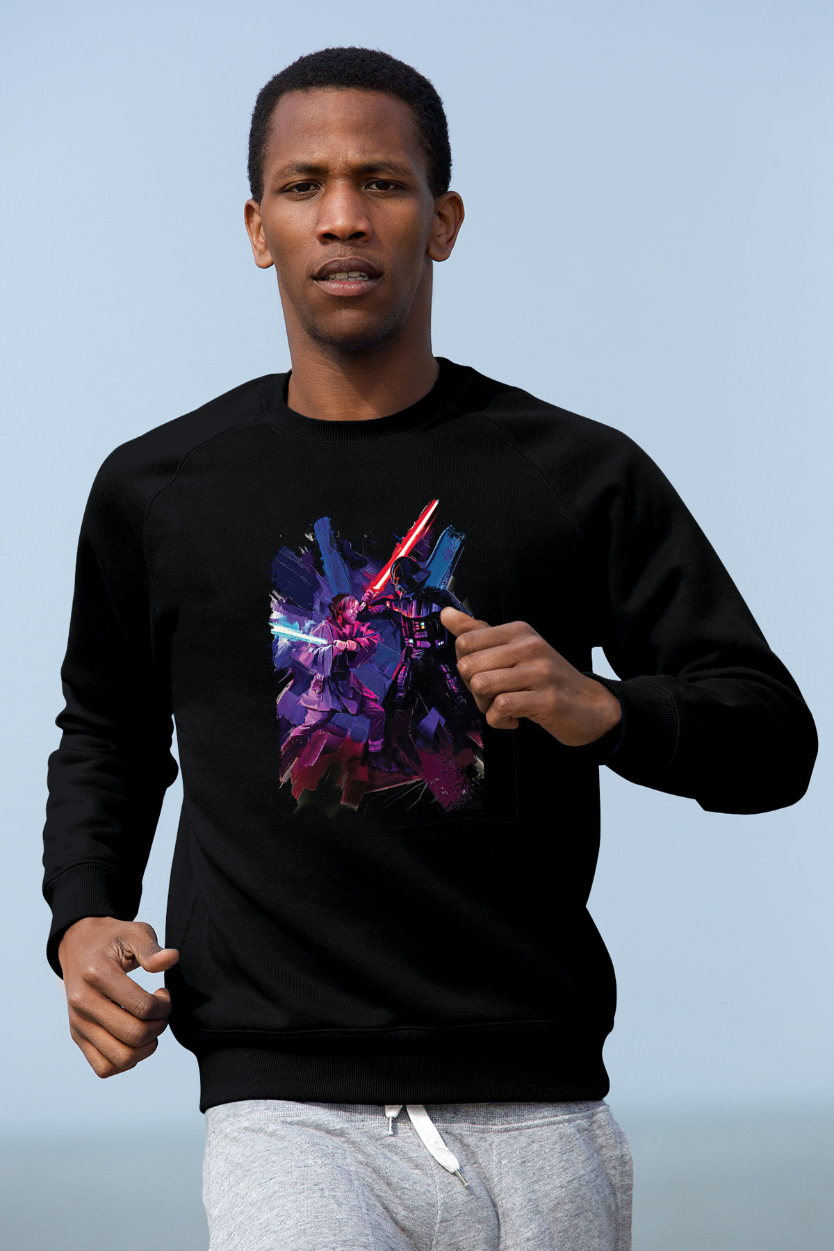 Star Wars (Dart Vader) Baskılı Unisex Siyah Sweatshirt