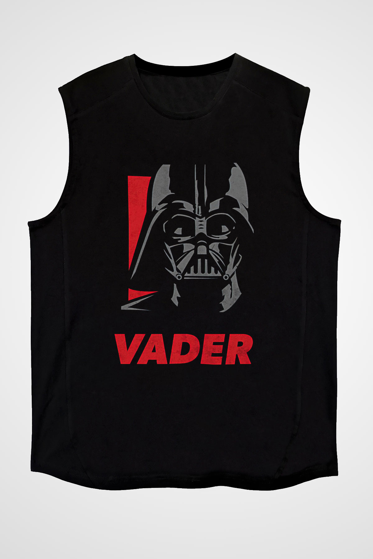 Star Wars (Dart Vader) Baskılı Unisex Siyah Kolsuz Tişört - Tshirt