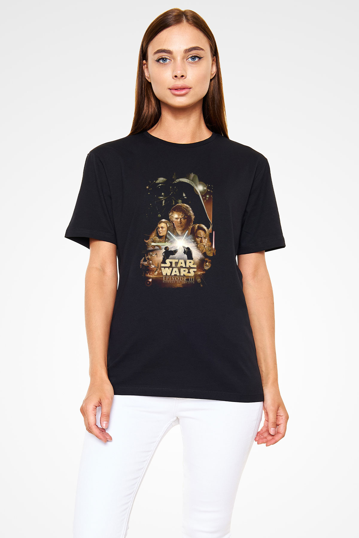 Star Wars (Dart Vader) Baskılı Unisex Siyah Tişört - Tshirt