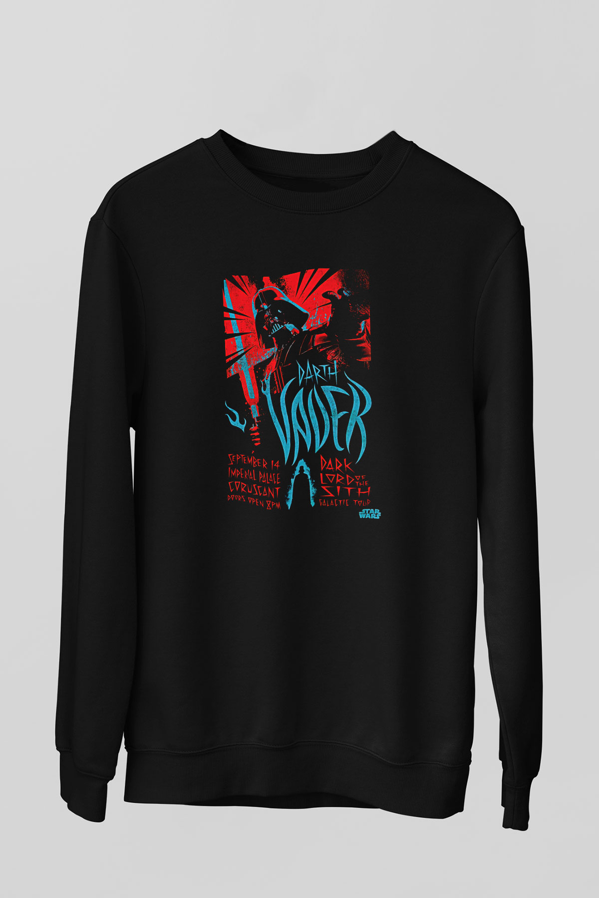 Star Wars (Dart Vader) Baskılı Unisex Siyah Sweatshirt