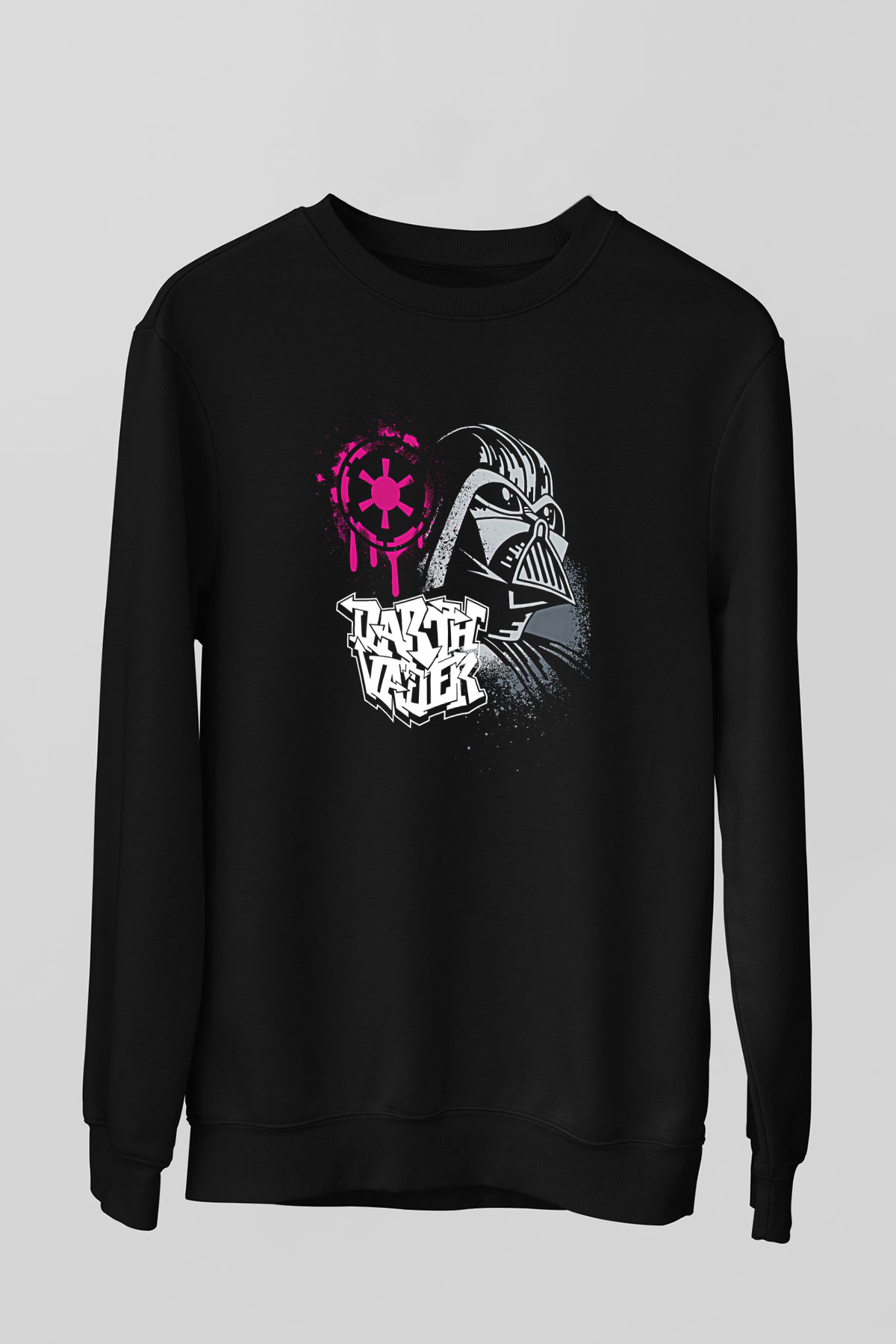 Star Wars (Dart Vader) Baskılı Unisex Siyah Sweatshirt