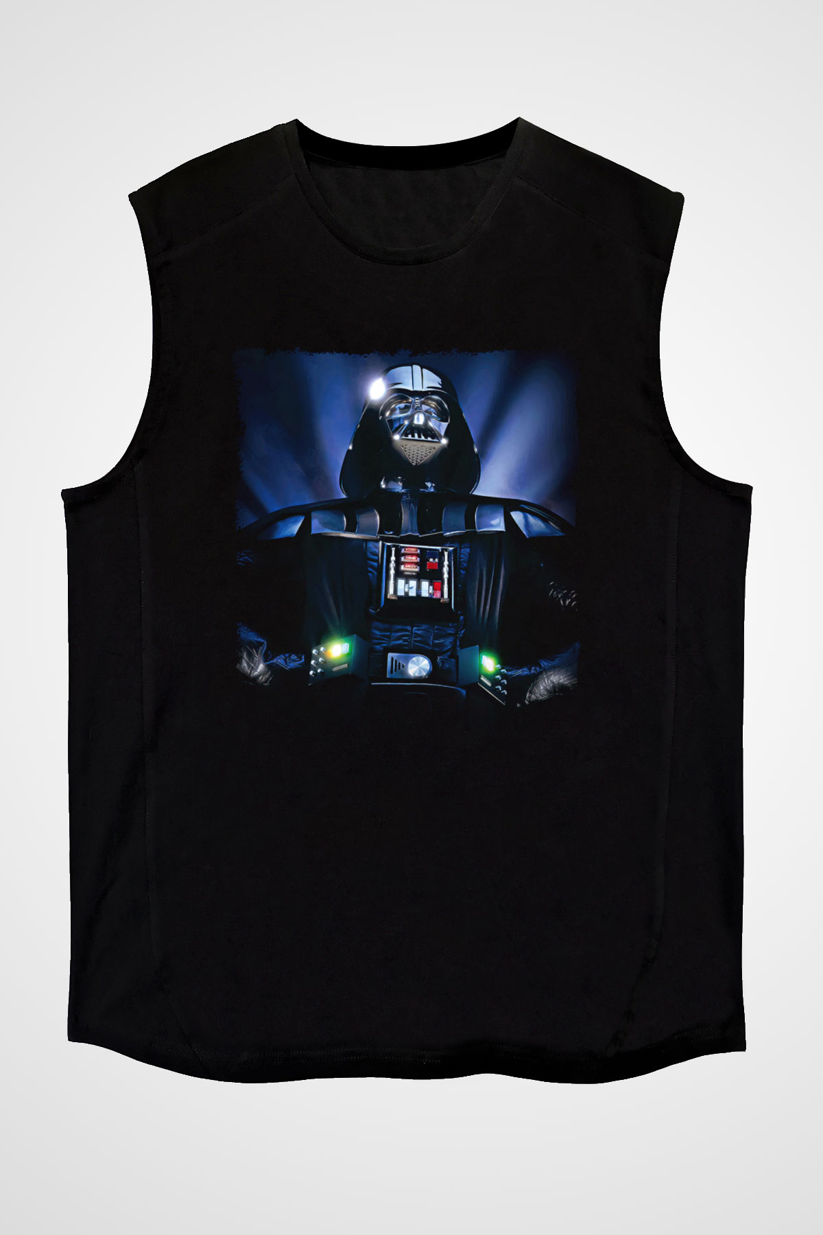 Star Wars (Dart Vader) Baskılı Unisex Siyah Kolsuz Tişört - Tshirt