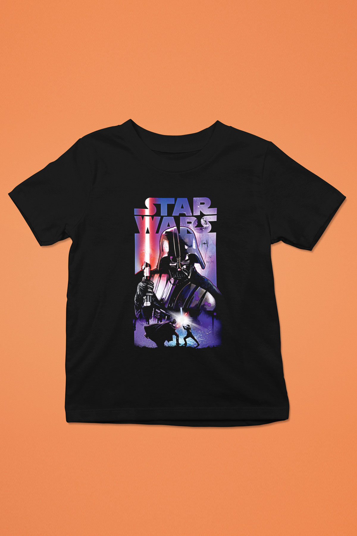 Star Wars (Dart Vader) Baskılı Unisex Siyah Çocuk Tişört - Tshirt
