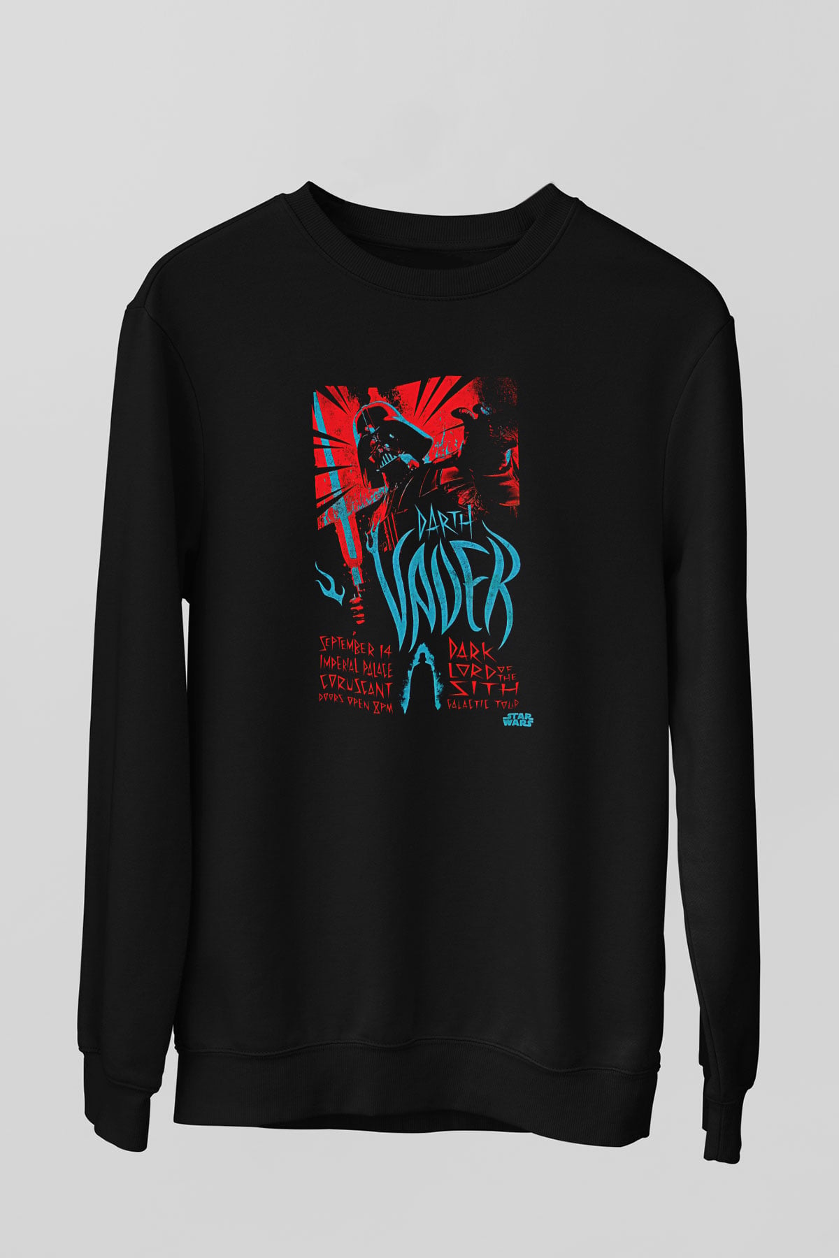 Star Wars (Dart Vader) Baskılı Unisex Siyah Sweatshirt