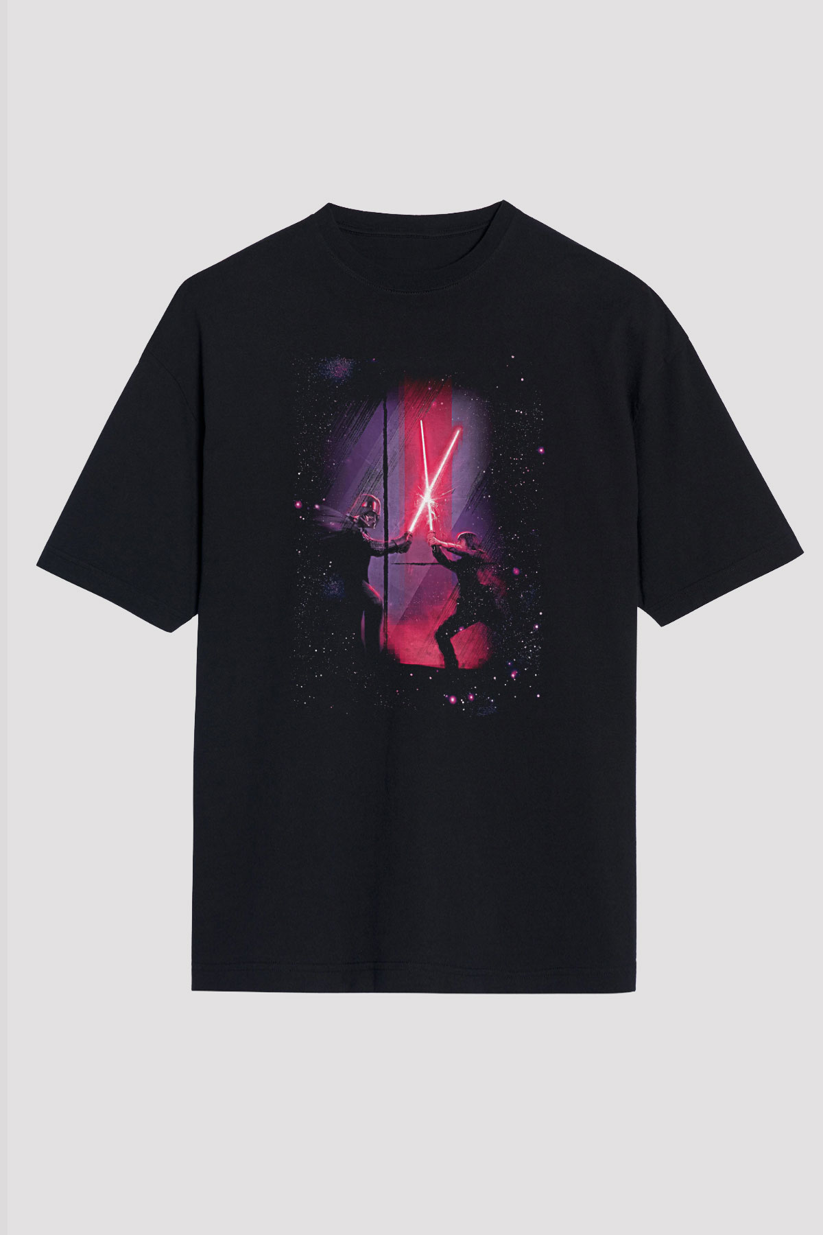 Star Wars (Dart Vader) Baskılı Unisex Siyah Oversize Tişört - Tshirt