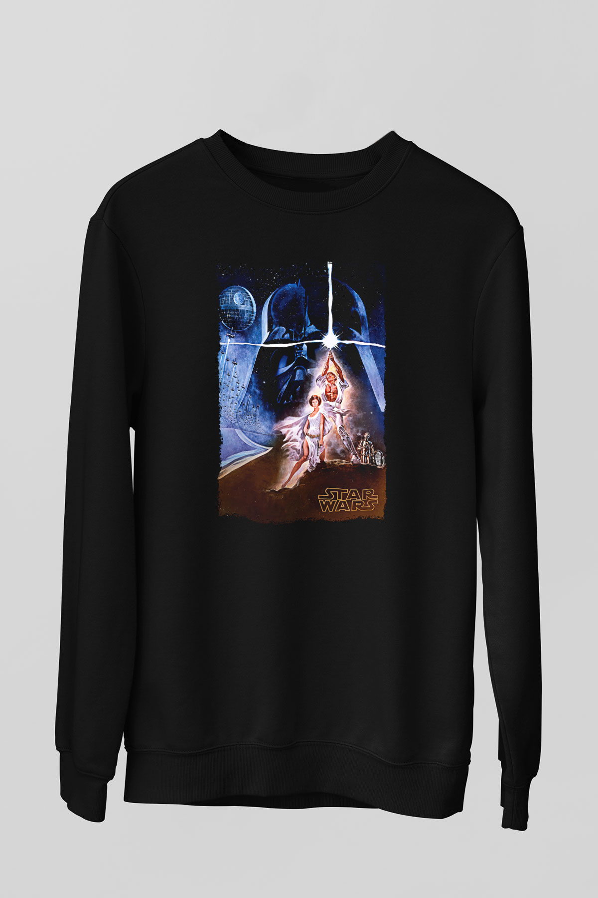 Star Wars (Dart Vader) Baskılı Unisex Siyah Sweatshirt