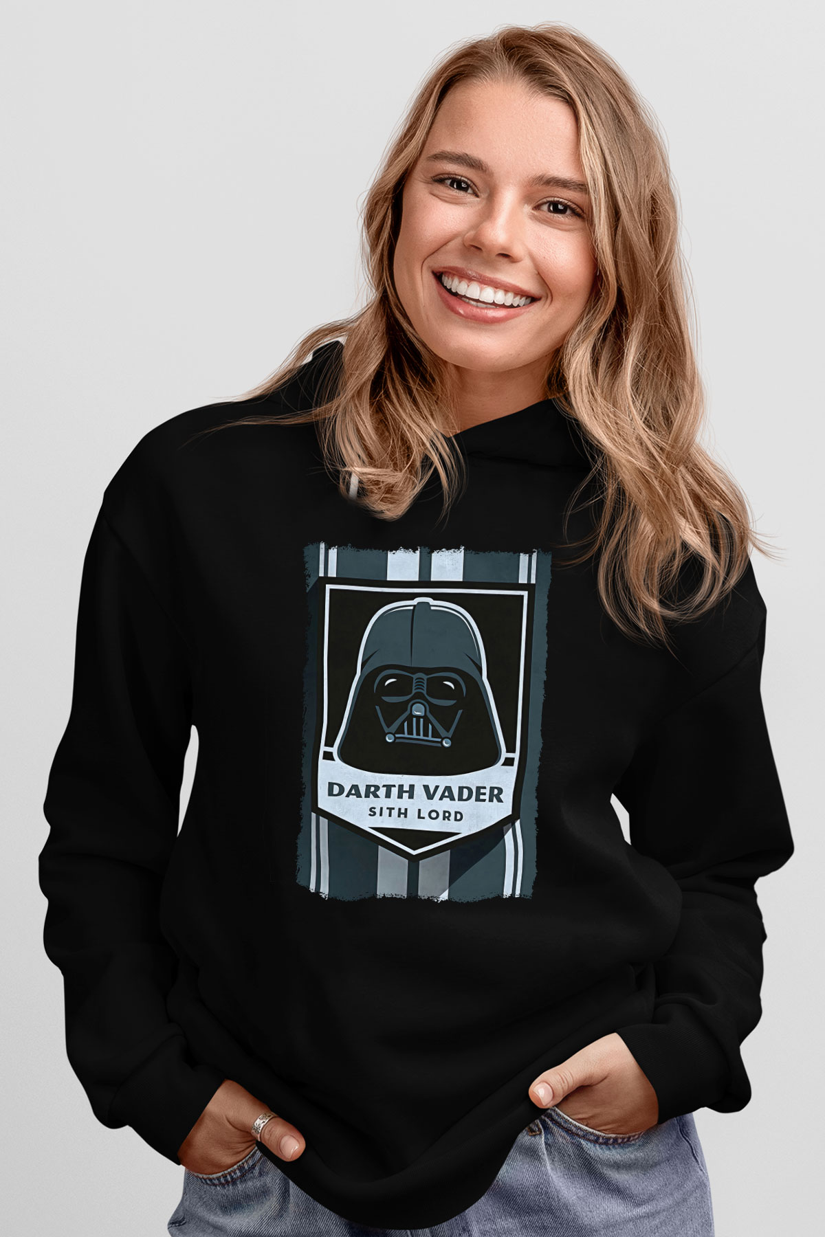 Star Wars (Dart Vader) Baskılı Unisex Siyah Hoodie
