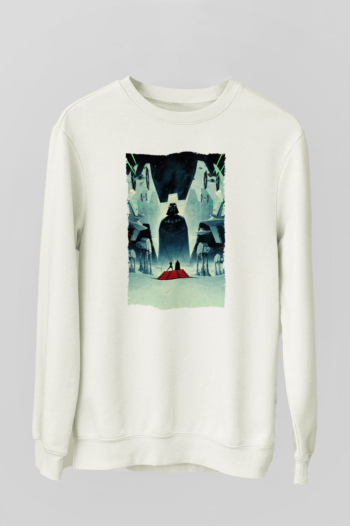 Star Wars İmparatorun Dönüşü (The Empire Strikes Back) Baskılı Beyaz Unisex Sweatshirt