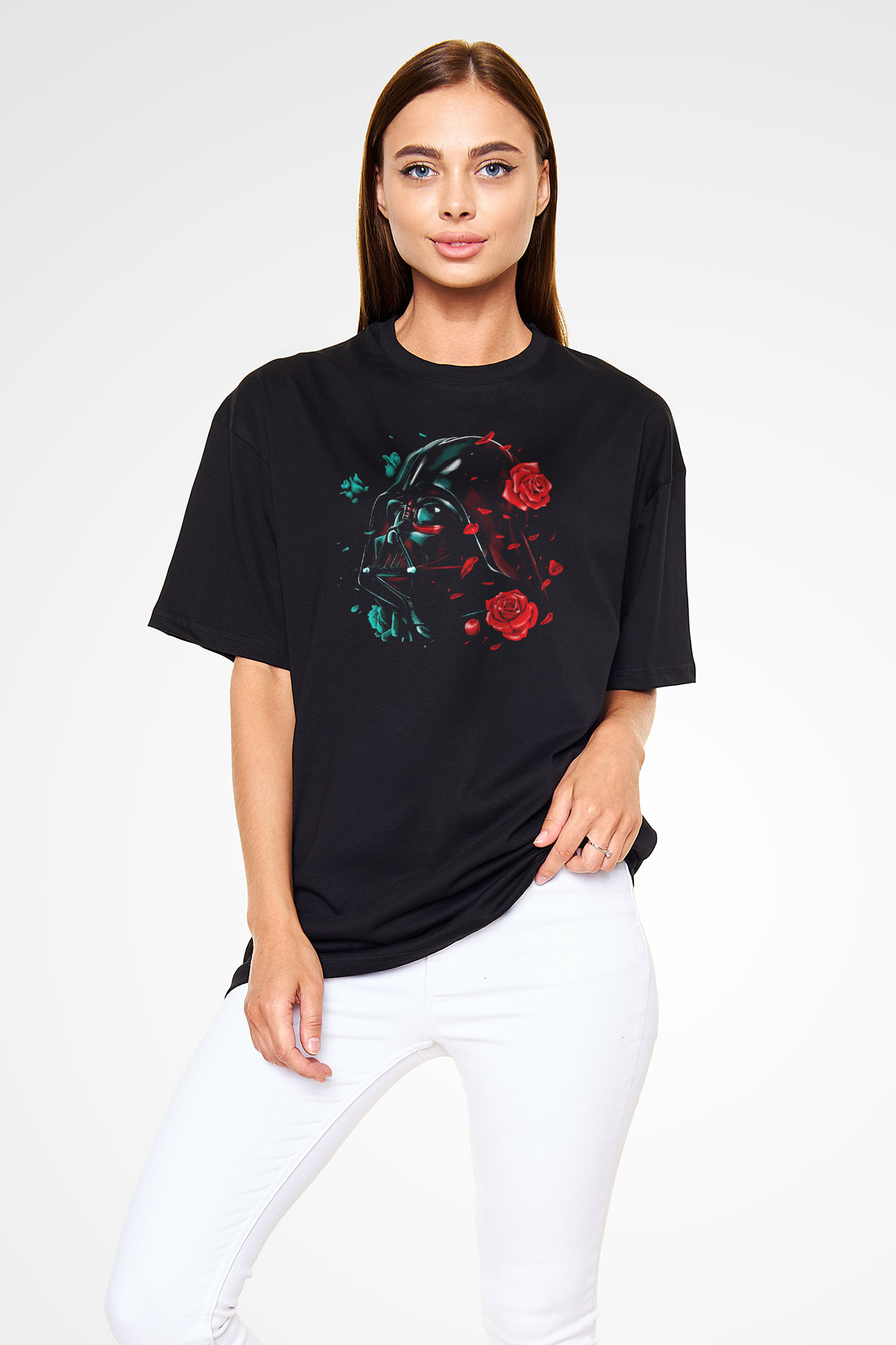 Star Wars Siyah Unisex Oversize Tişört T-Shirt