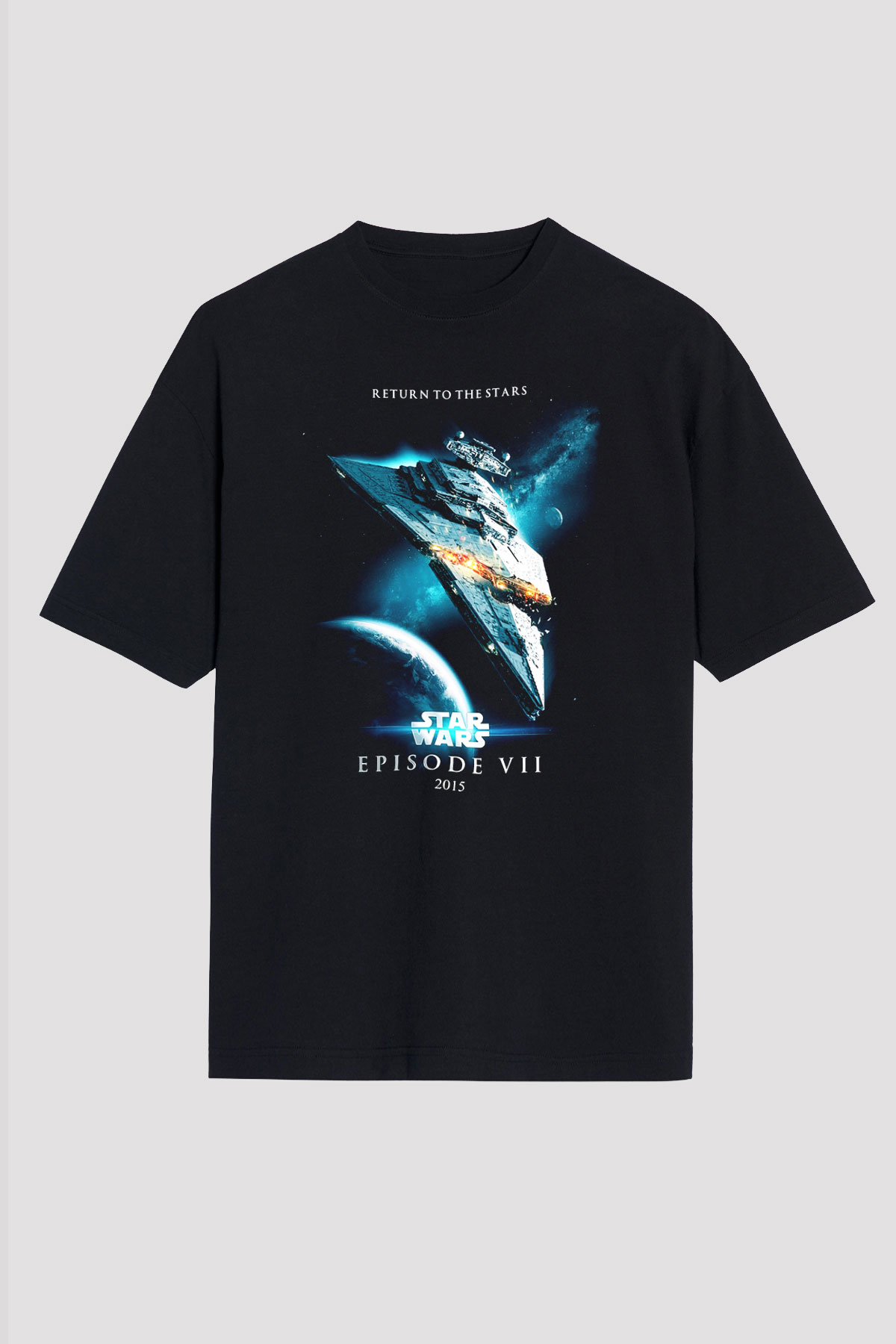 Star Wars Siyah Unisex Oversize Tişört T-Shirt