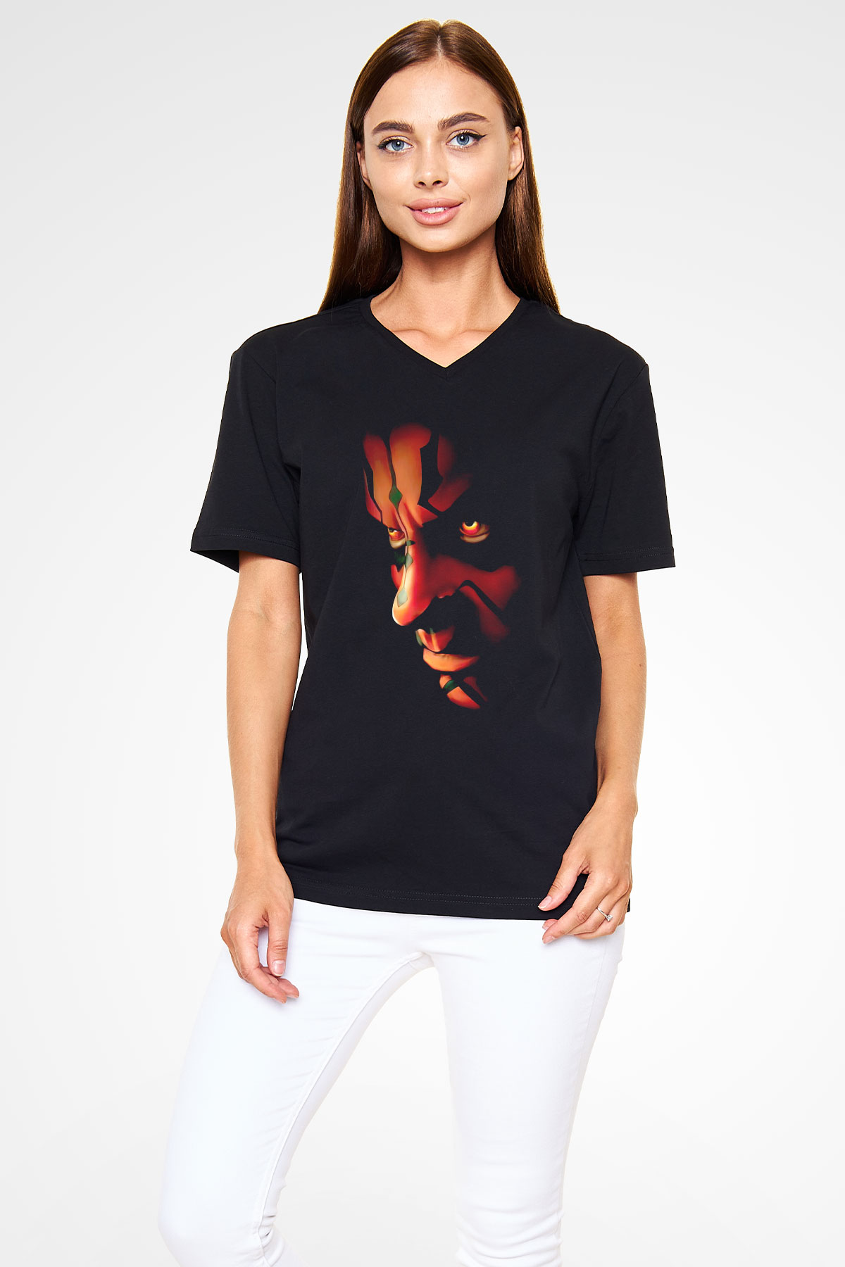 Star Wars Siyah Unisex V Yaka Tişört