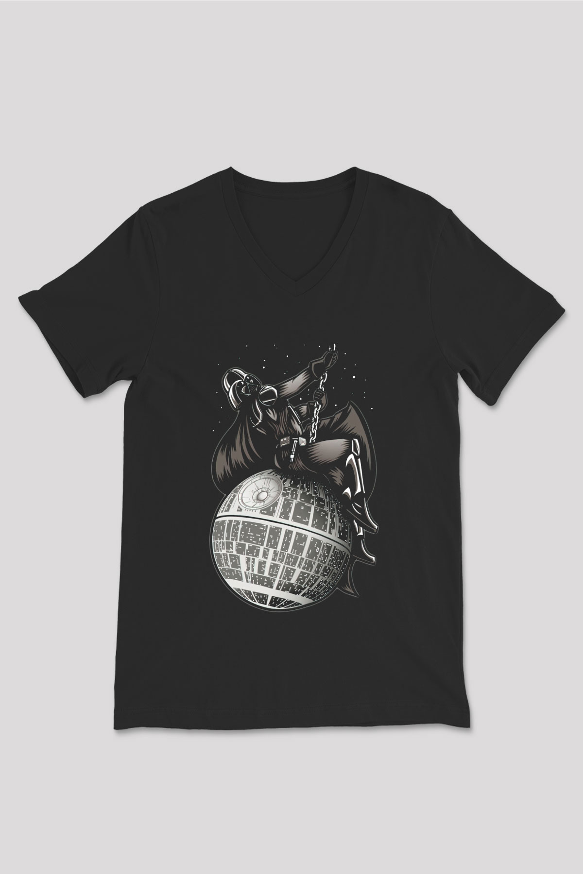 Star Wars Siyah Unisex V Yaka Tişört T-Shirt