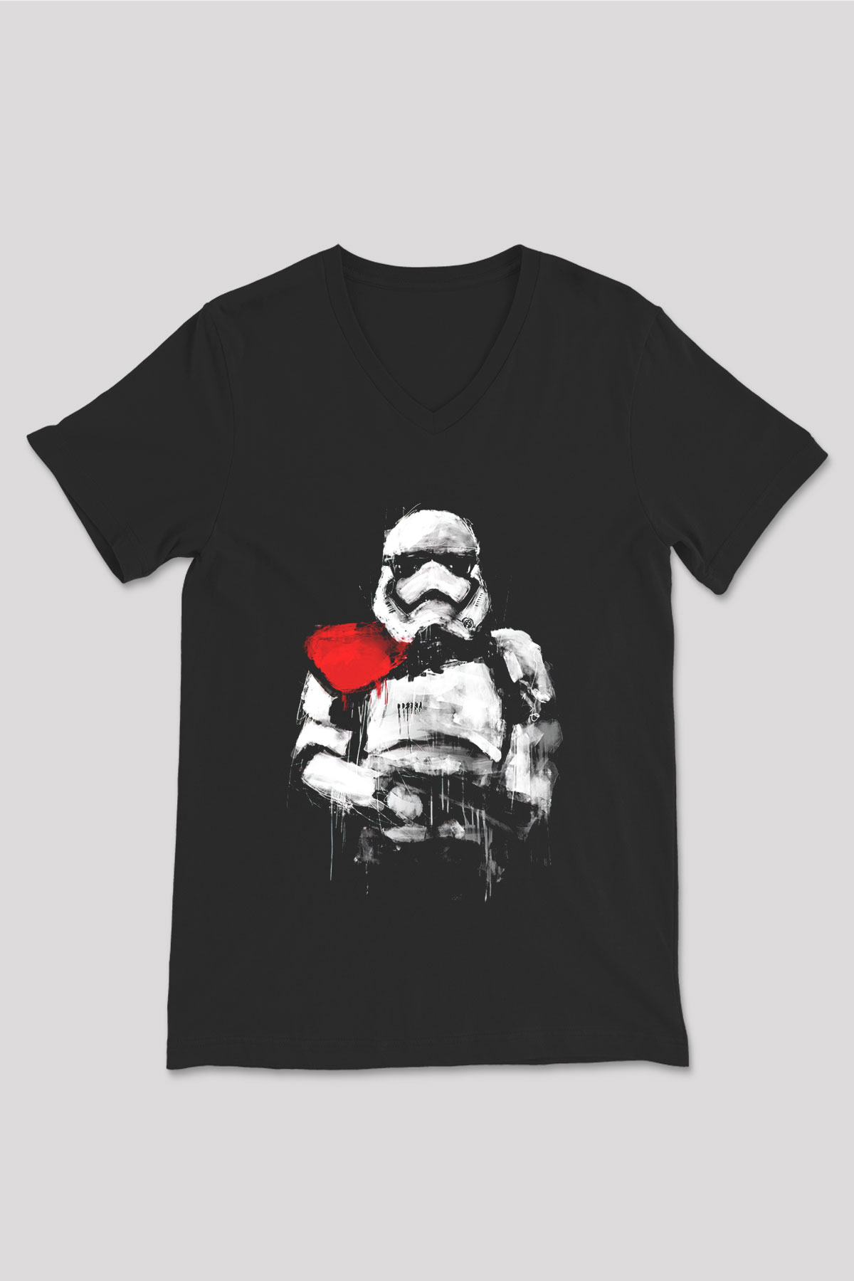 Star Wars Siyah Unisex V Yaka Tişört T-Shirt